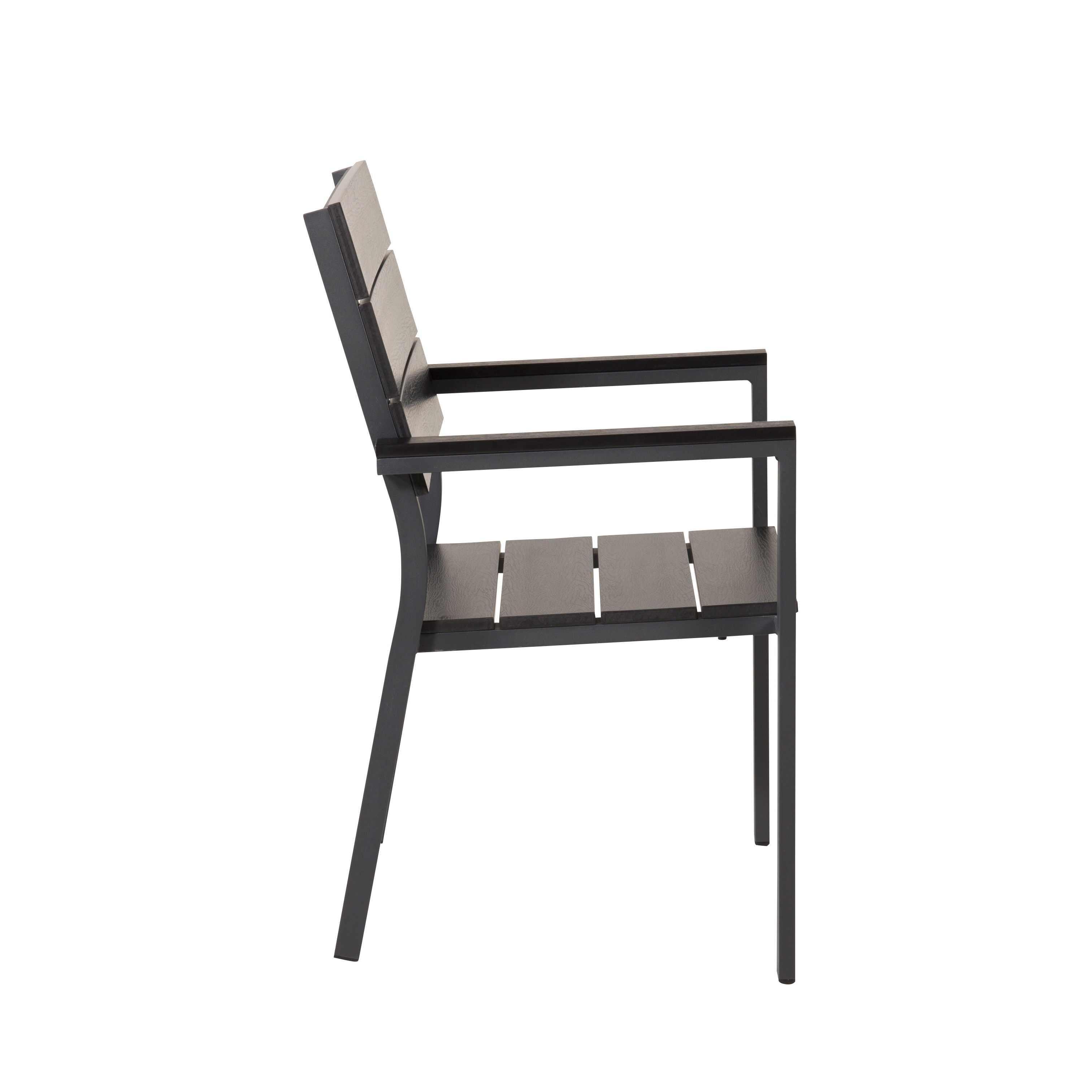 Levels Chair (stackable) - Black Alu / Black Aintwood Sort