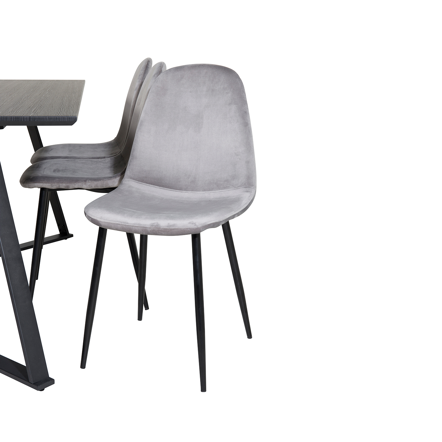 Spisegruppe Venture Home Madde med 6 Pobbie Stoler Fløyel
