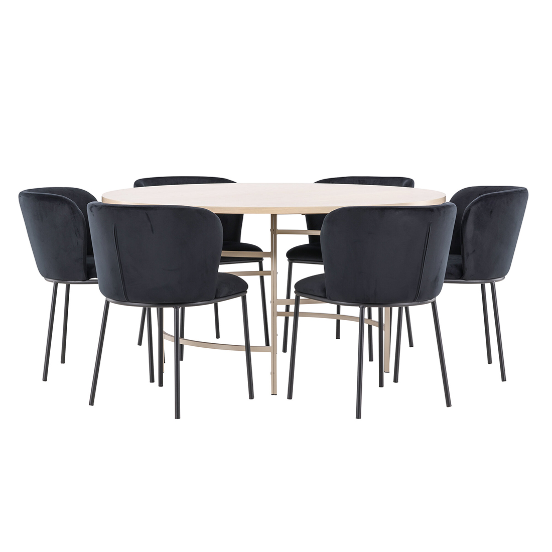 Spisegruppe Venture Home Copenhagen Ø140 cm med 6st Edina Spisestoler