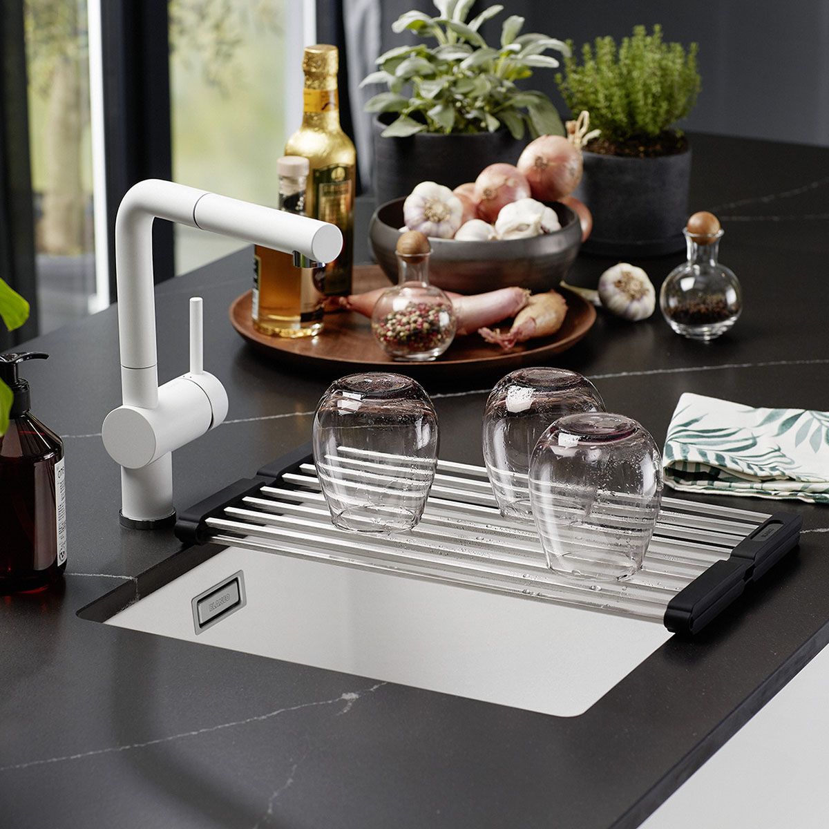 BLANCO SUBLINE 400-U SILGRANIT® INFINO - VIT Hvit, Undermontering