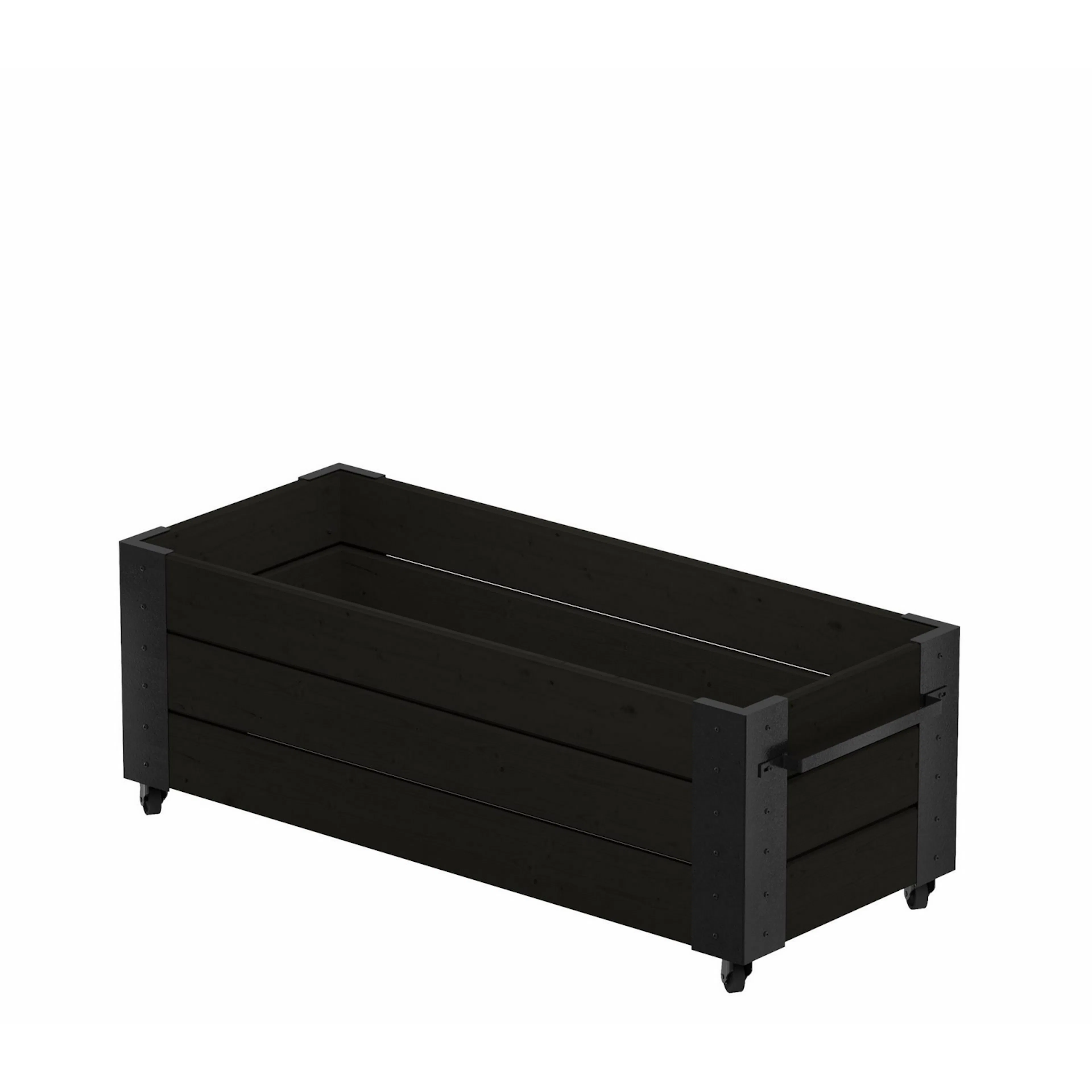 Blomsterkasse PLUS Cubic med Hjul 120 x 45