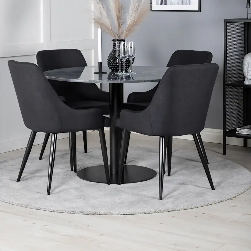 Spisegruppe Venture Home Estelle med 4 Plake Stoler Polyester