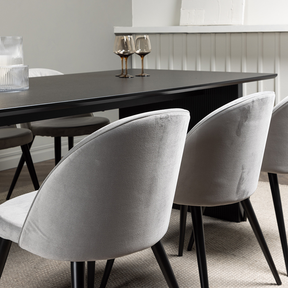Spisegruppe Venture Home Vail med 6 Velvet Stoler