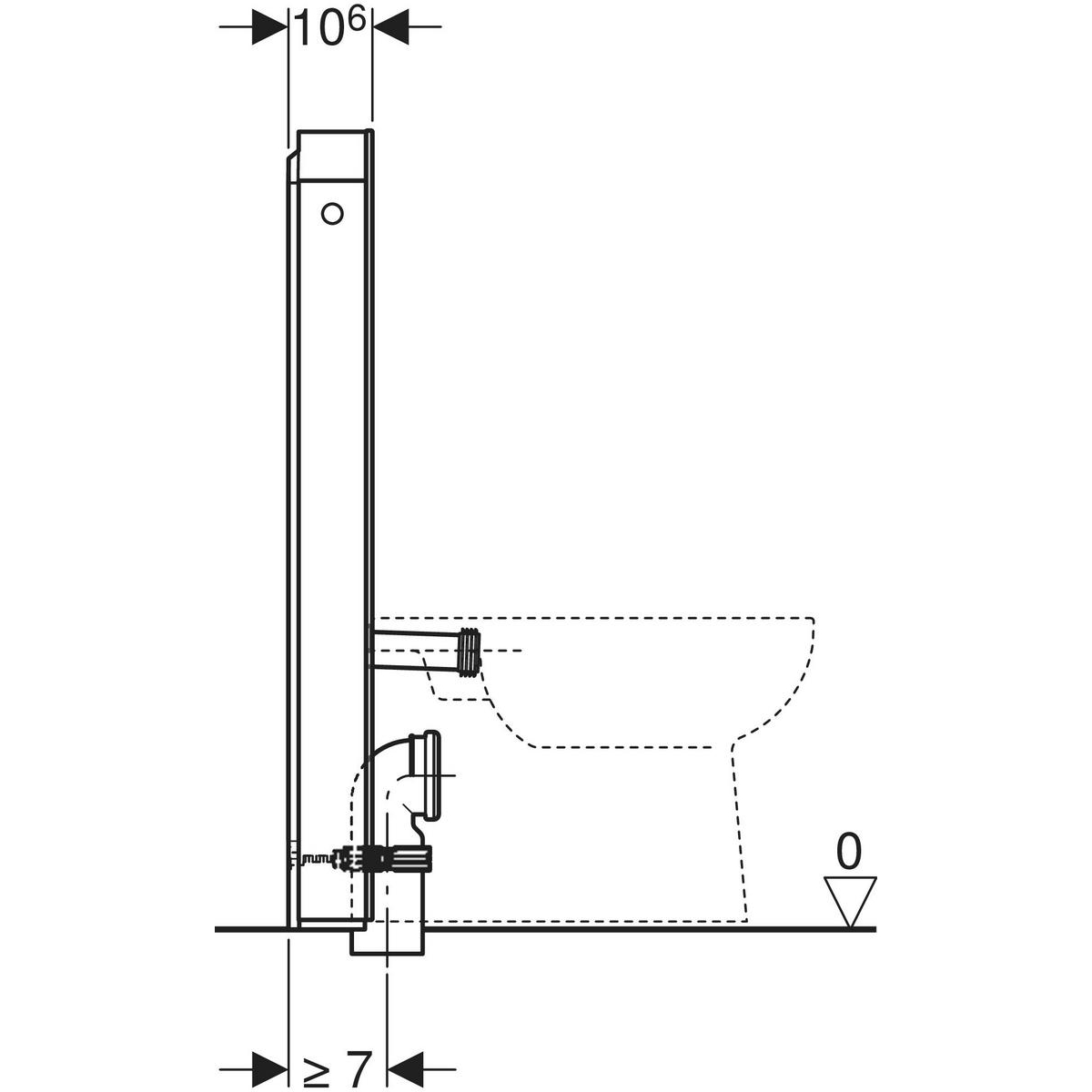 WC-Fixtur Geberit Monolith för  Back-to-wall Toalettstol 101 cmxMint/Glas