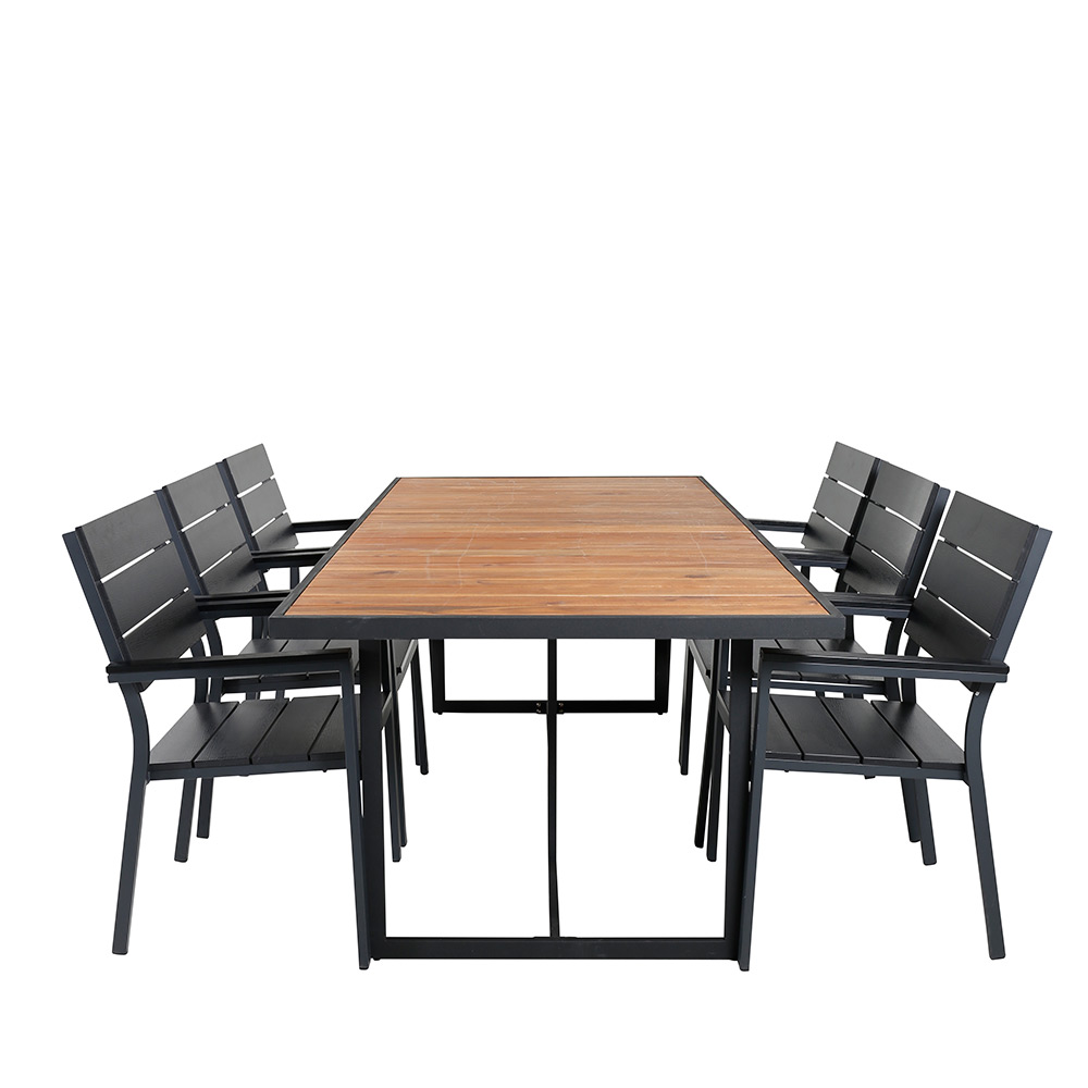 Spisegruppe Venture Home King med 6 Lede Stablebare Spisestoler