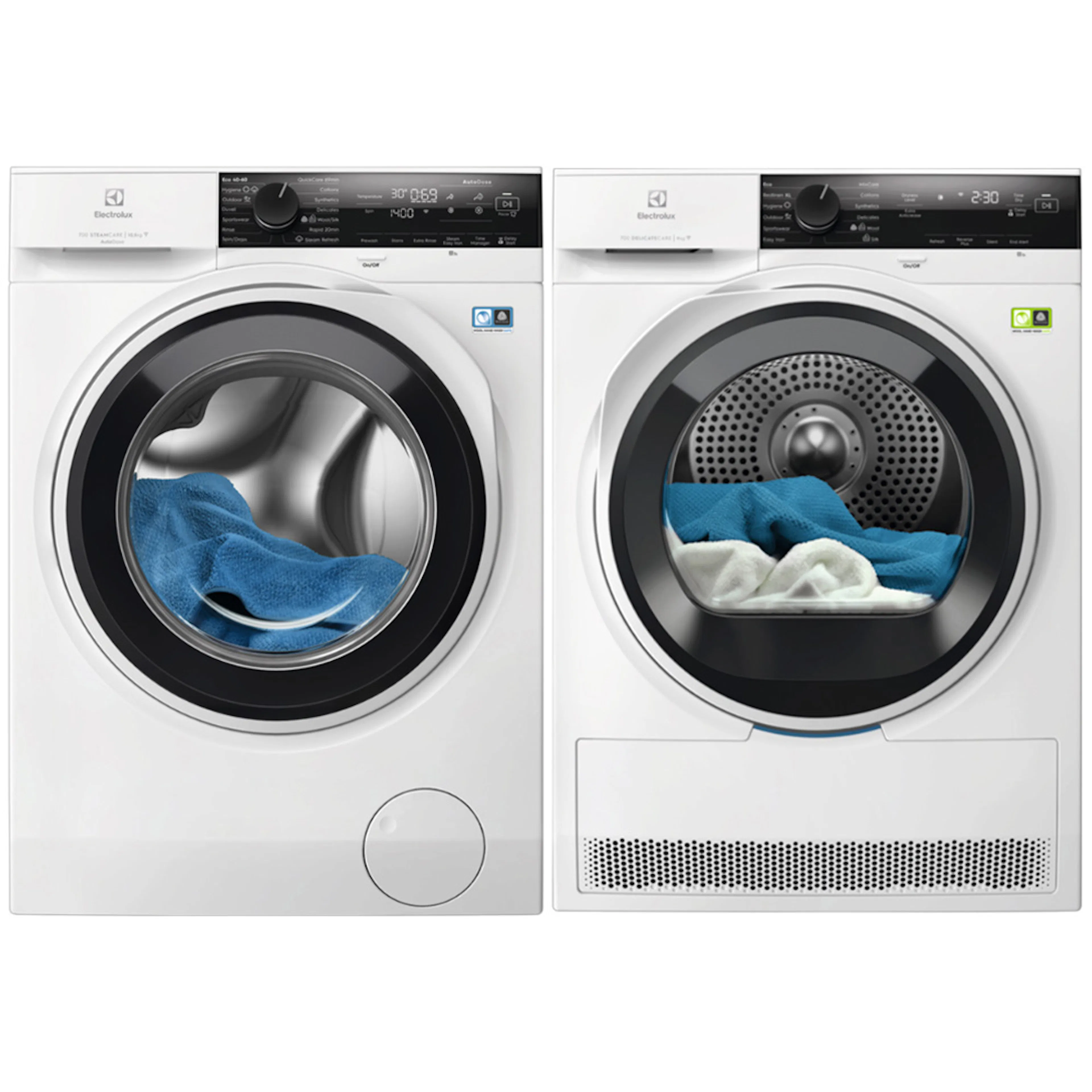 Vaskemaskin /Varmepumpe Tørketrommel Electrolux - EFI743VX4Q + EDI743V95V