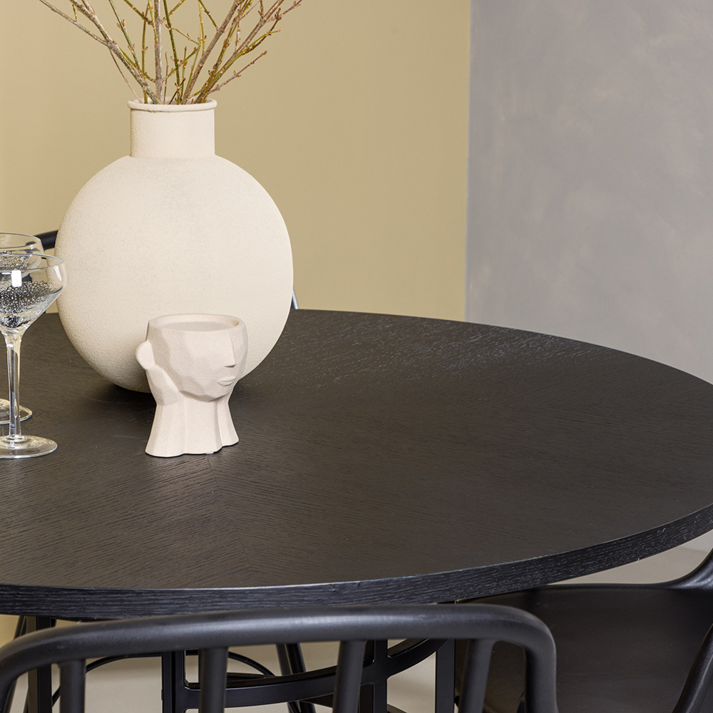 Spisegruppe Venture Home Copenhagen Ø 115 cm med 4 Dyrön Stoler