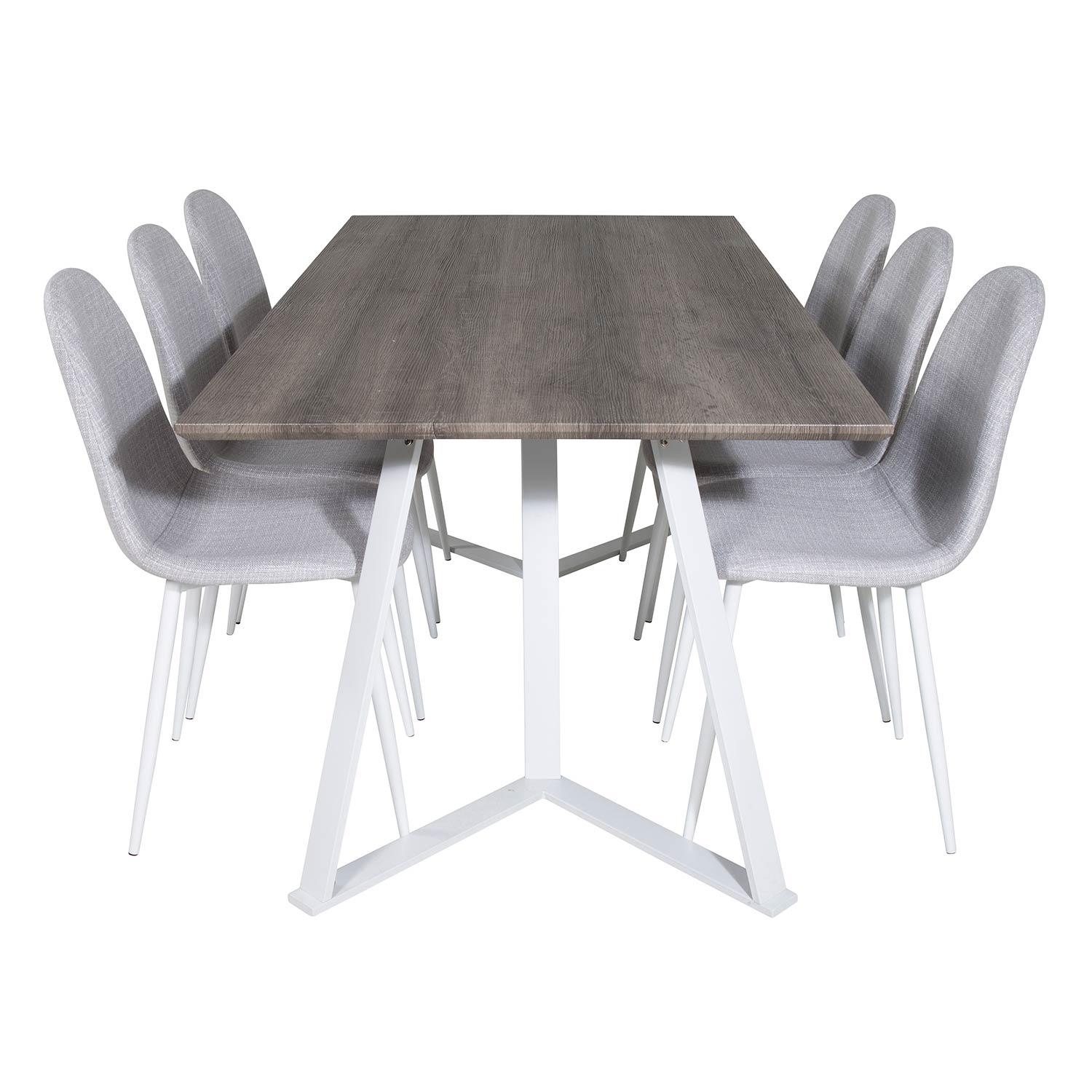 Spisegruppe Venture Home Madde med 6 Pobbie Stoler Polyester