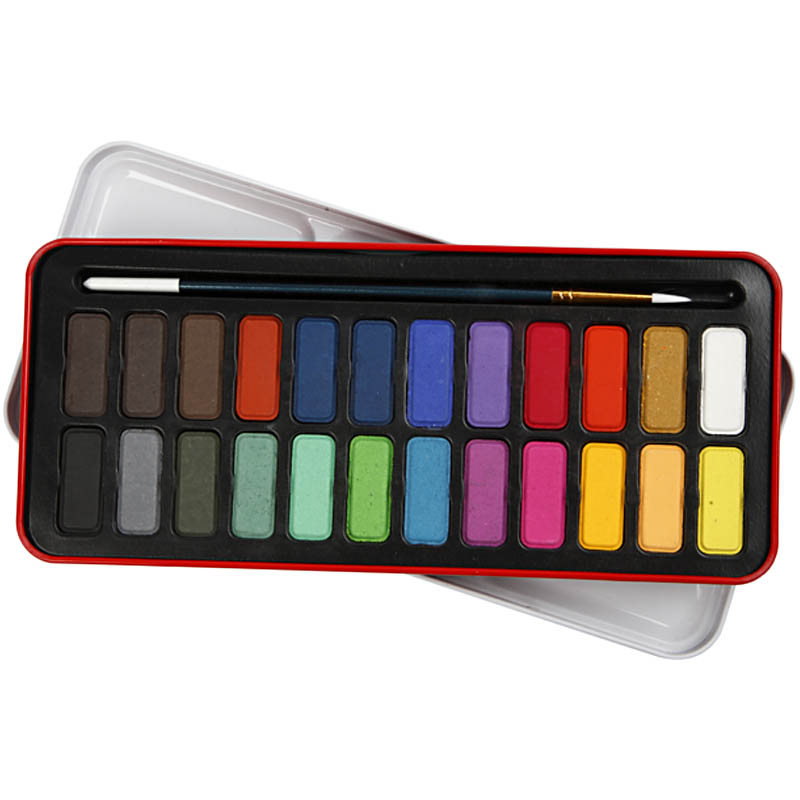 Akvarellfarge Creativ Company Ass Farger Str 12x30 mm 24 Farger/1 Pk