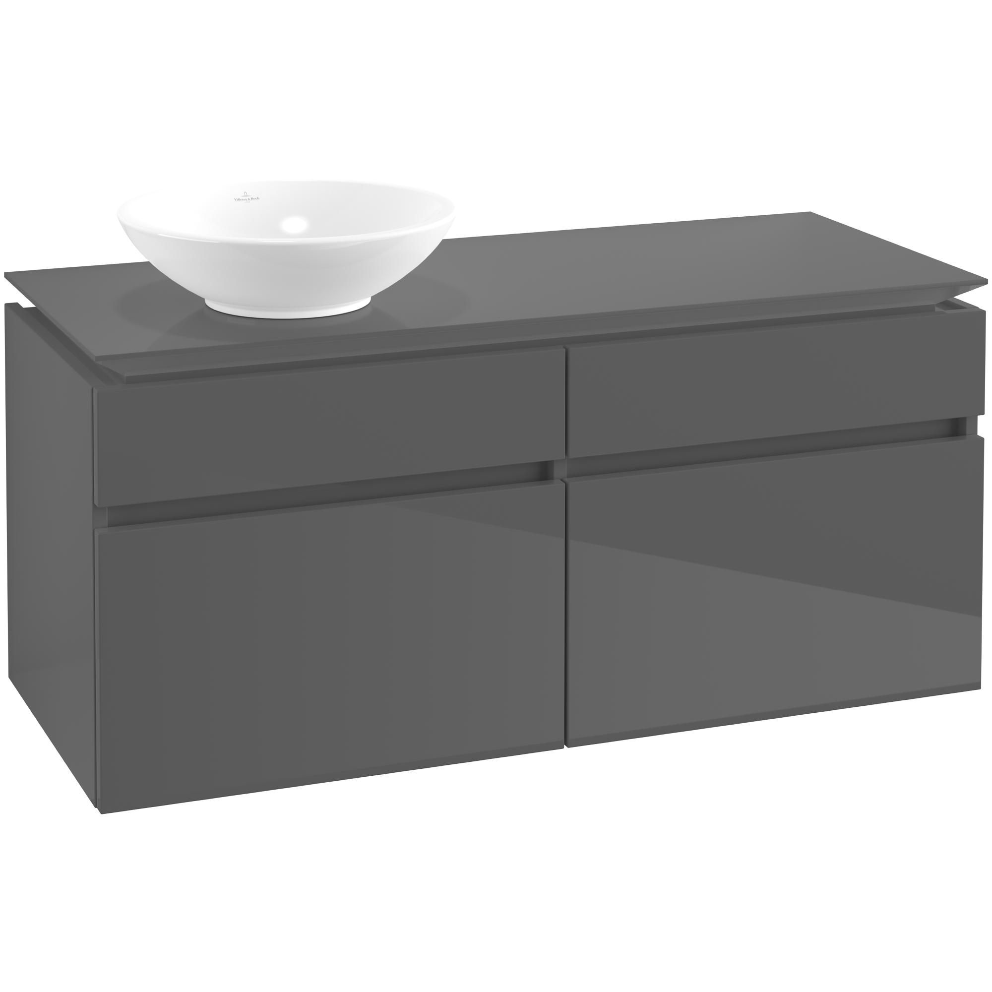 Tvättställsskåp Villeroy & Boch Legato 1200 med 4 Lådor för Ocentrerat Ytmonterat Tvättställ | badrum - badrumsmobler - tvattstallsskap-och-kommod | KakelKungen