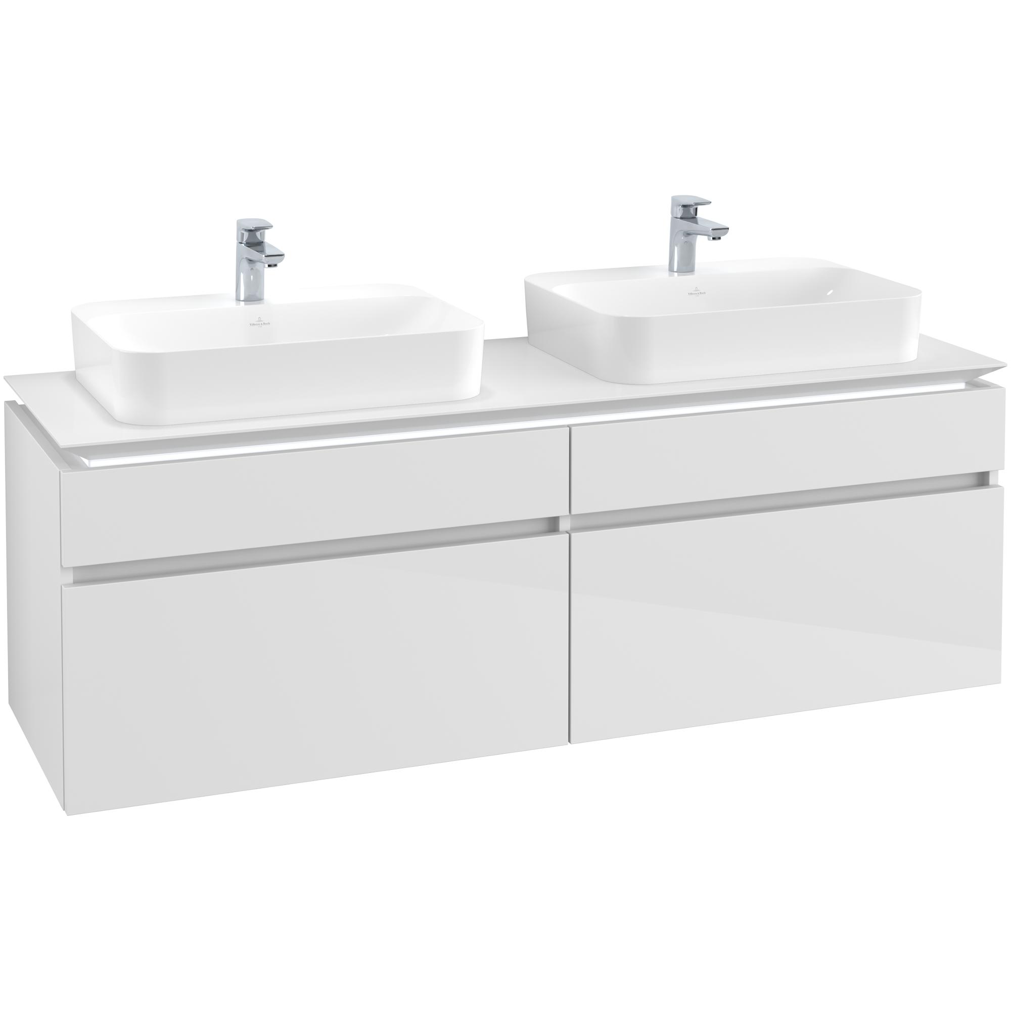 Tvättställsskåp Villeroy & Boch Legato 1600 med 4 Lådor för Två Ytmonterade Tvättställ från Finion & Memento | badrum - badrumsmobler - tvattstallsskap-och-kommod | KakelKungen