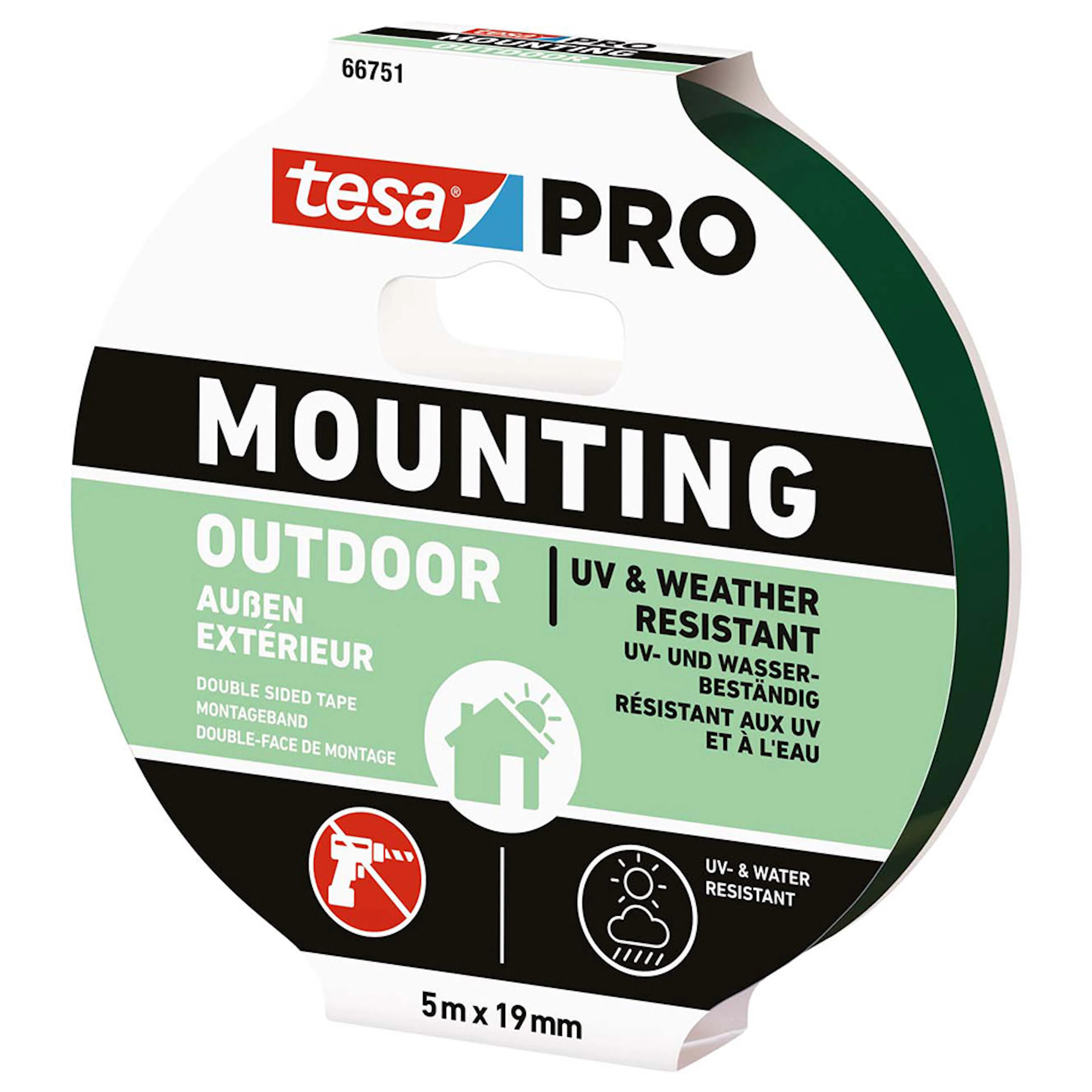 Monteringstape Tesa Pro Utendørs 19 mm