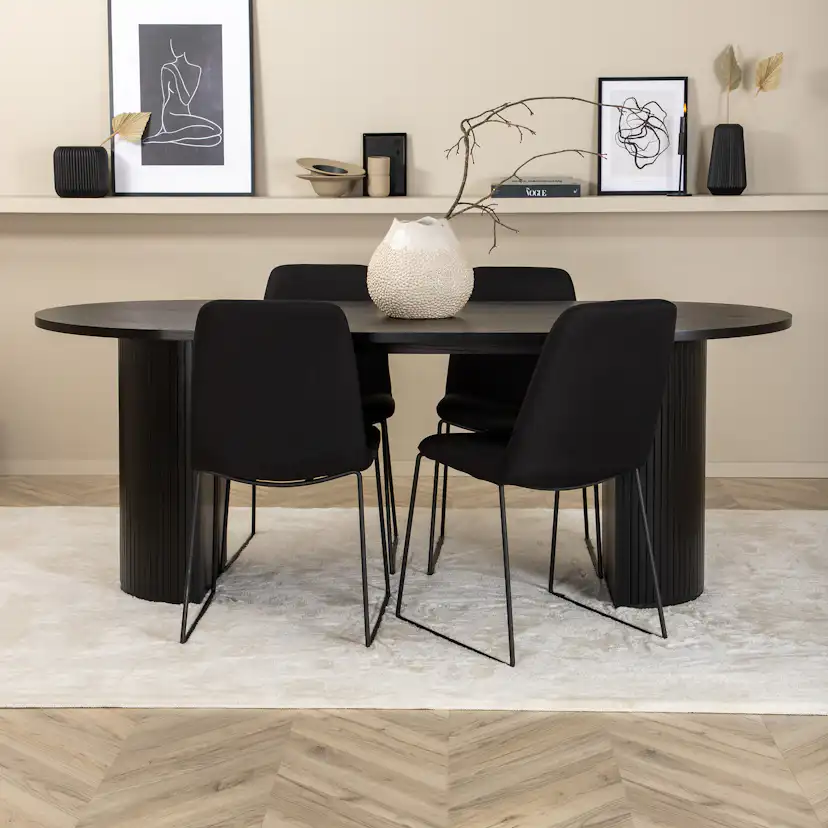 Spisegruppe Venture Home Bianca med 4 Muscot Stoler