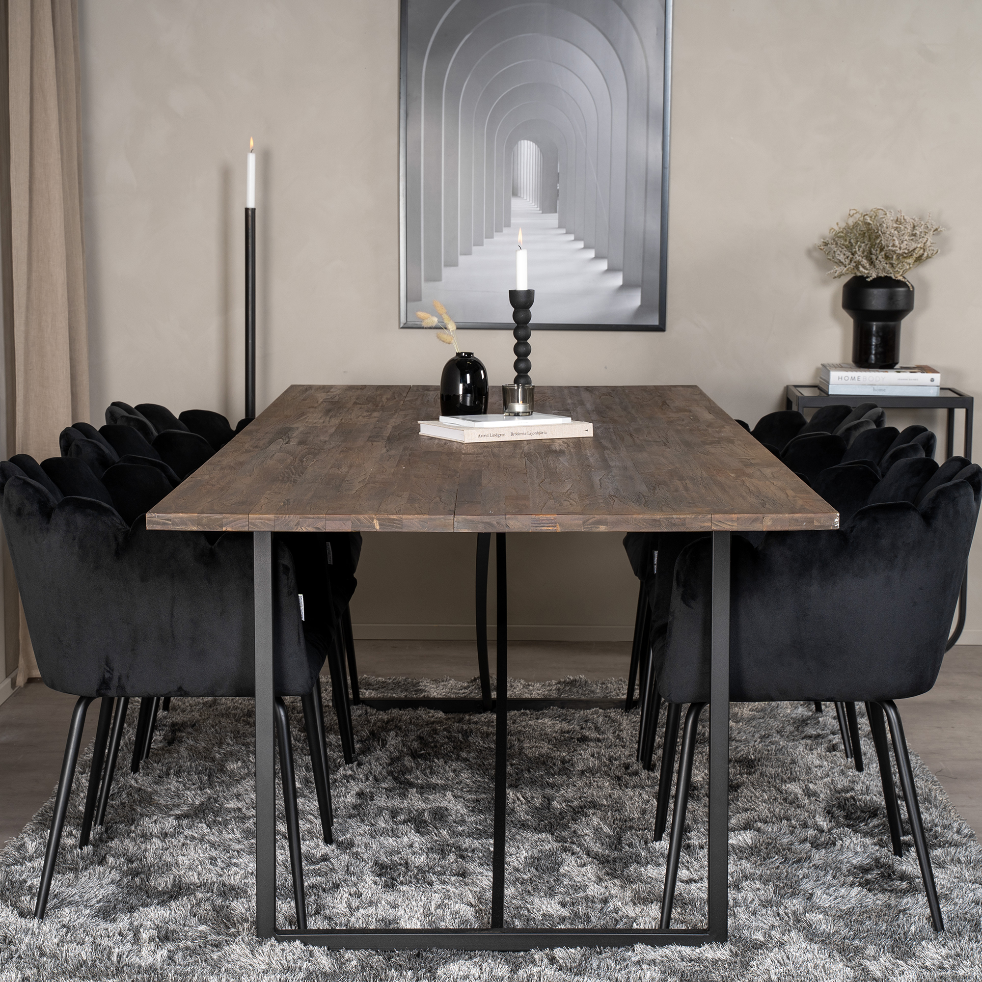 Spisegruppe Venture Home Peo med 6 Limhamn Stoler
