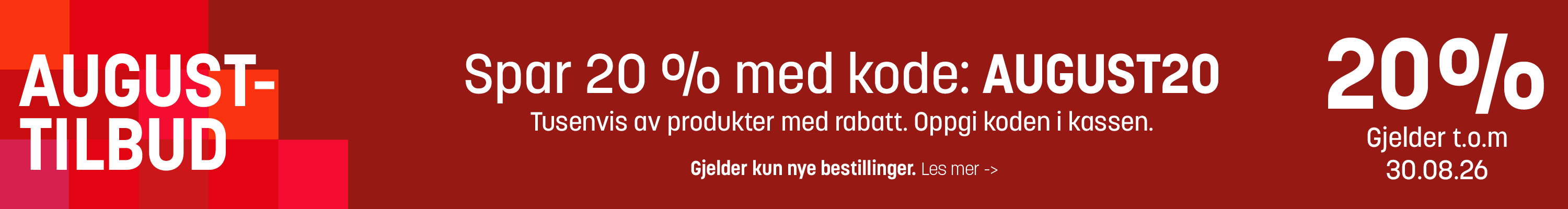 Augustdeals dörrar 20% LB+ kod aug 26