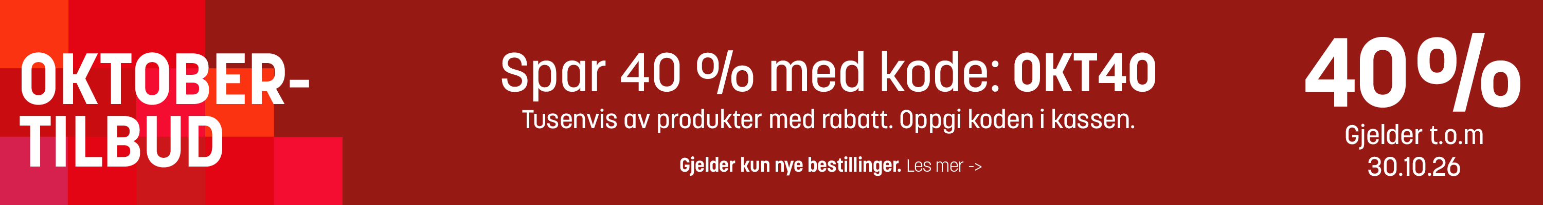 Oktoberdeals fönster 40% LB+ KOD okt 26 