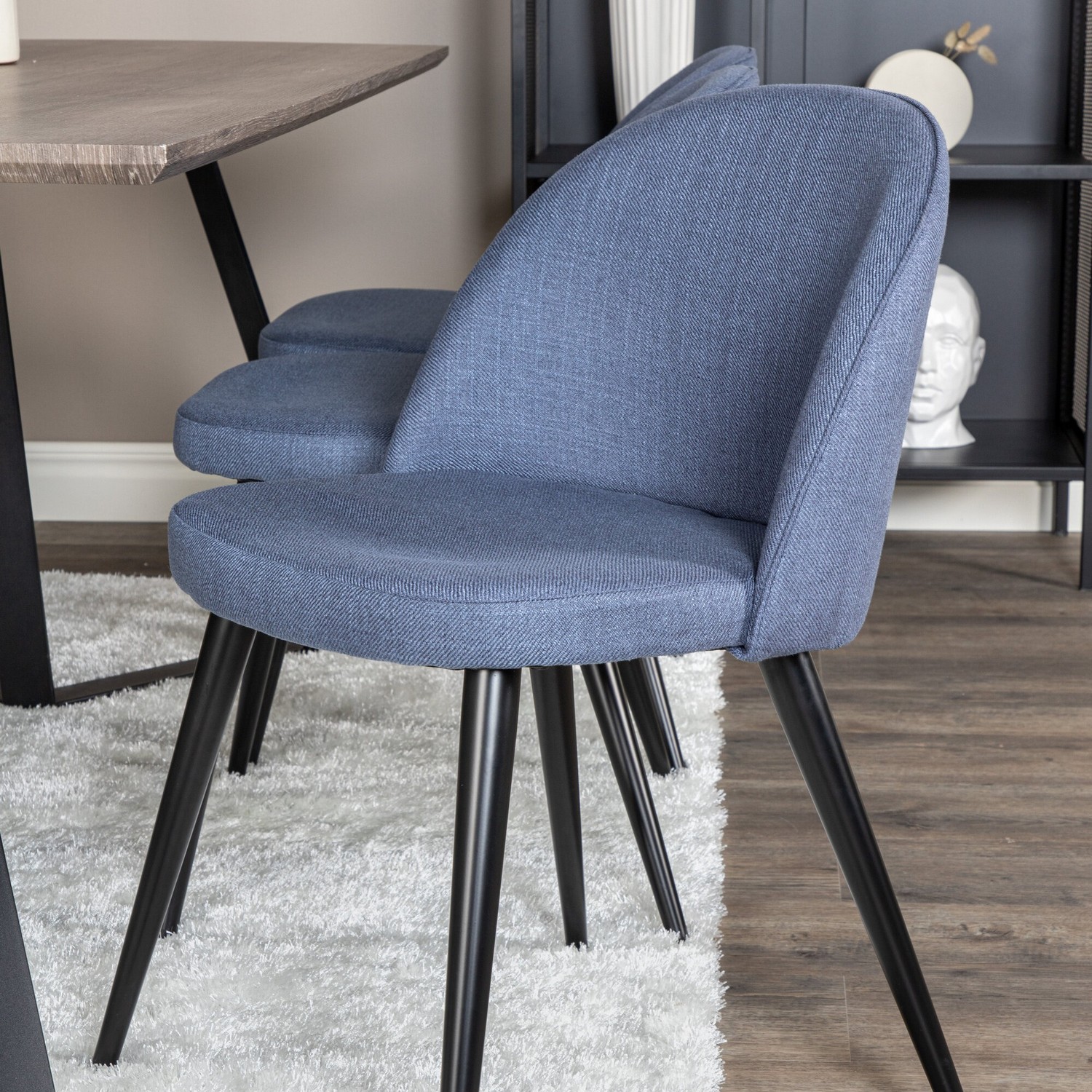 Spisegruppe Venture Home Madde med 6 Valentina Stoler Polyester