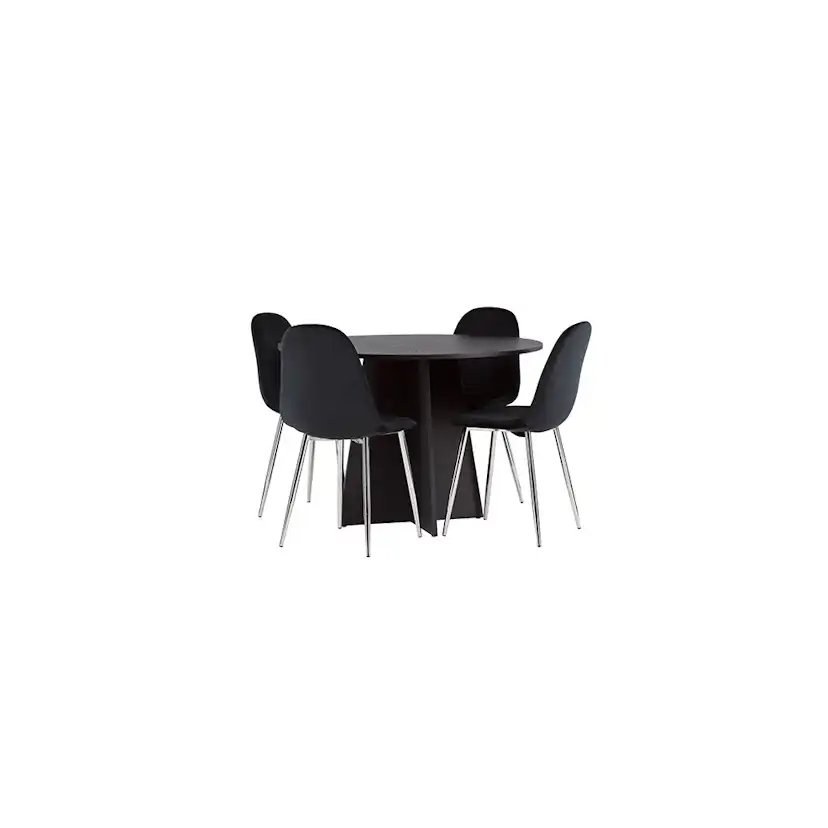 Spisegruppe Venture Home Bootcut Ø110 cm med 4 stk Polar Stoler