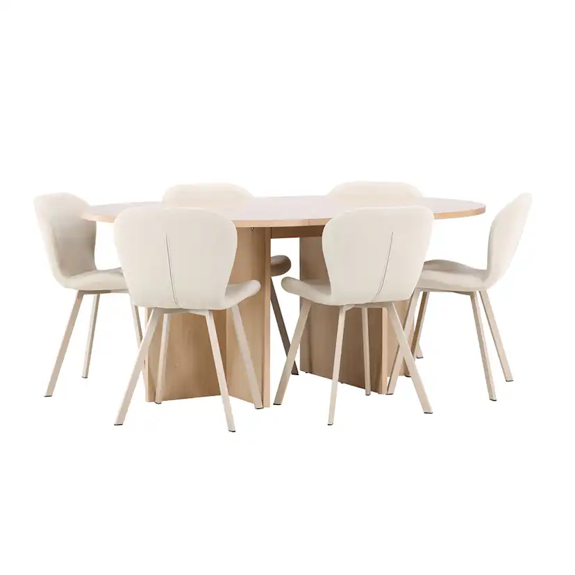 Spisegruppe Venture Home Strada Ø120 cm med 6st Lilja Spisestoler