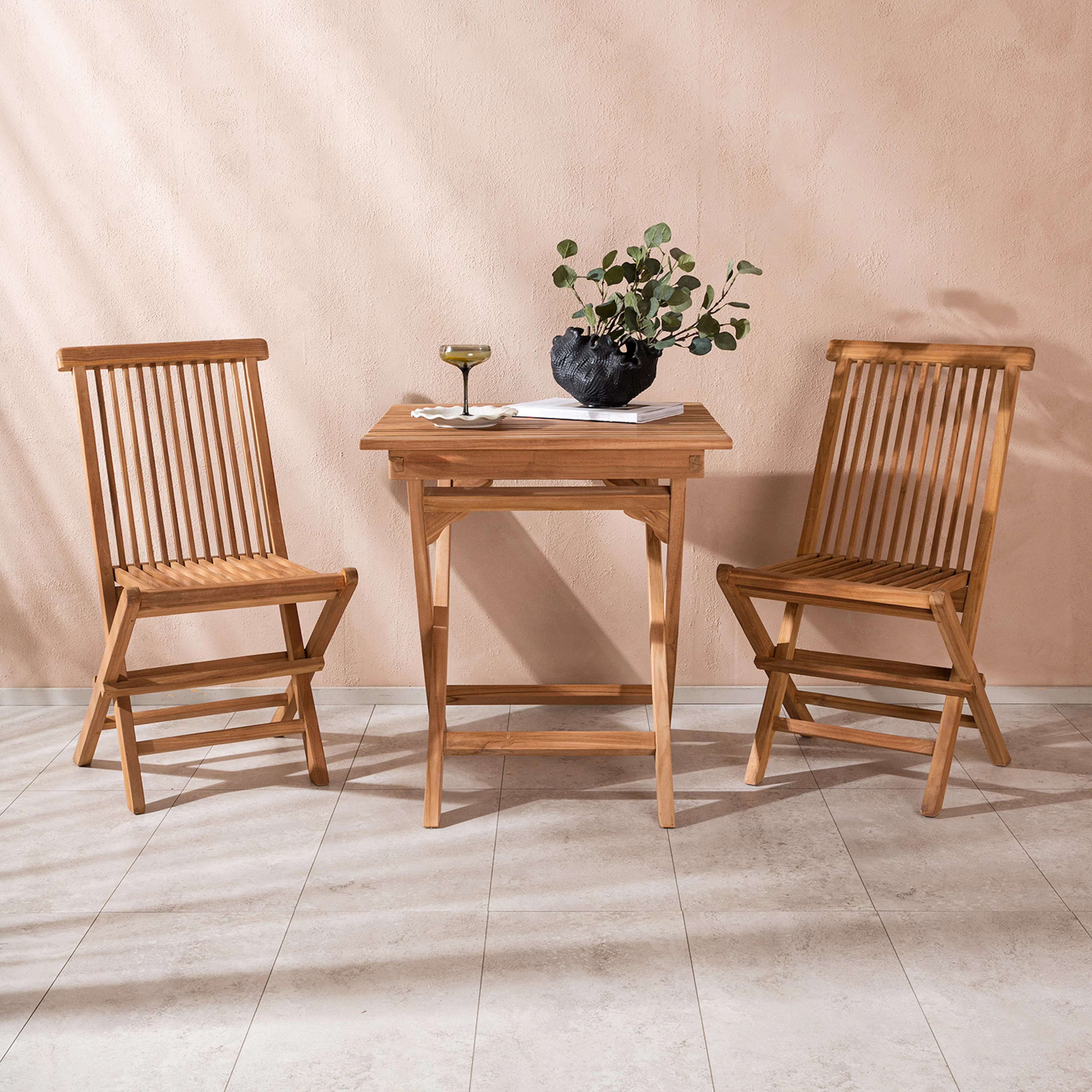 Cafégruppe Venture Home Ghana 70x70 med 2 Kenya Sammenleggbare Stoler