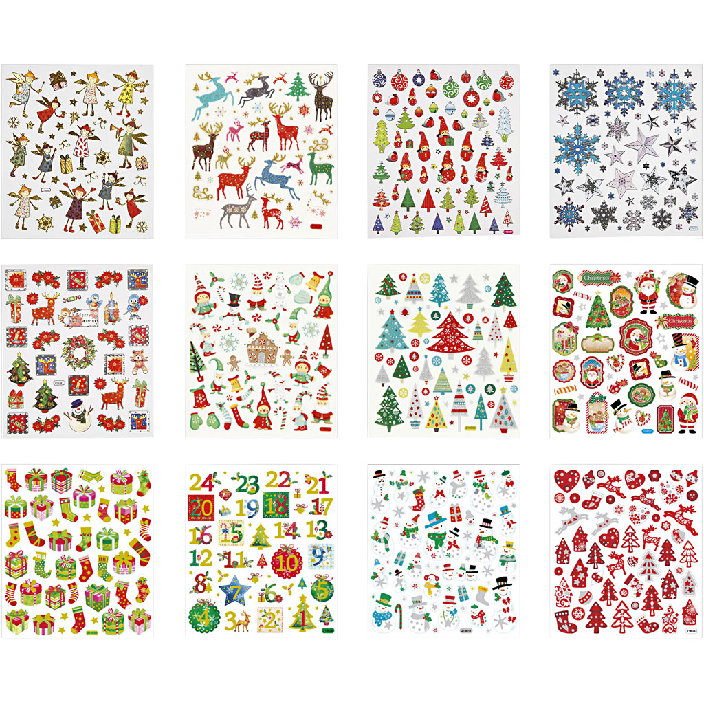 Klistremerker Creativ Company Jul 15x16,5 cm 12 Ark/1 Pk