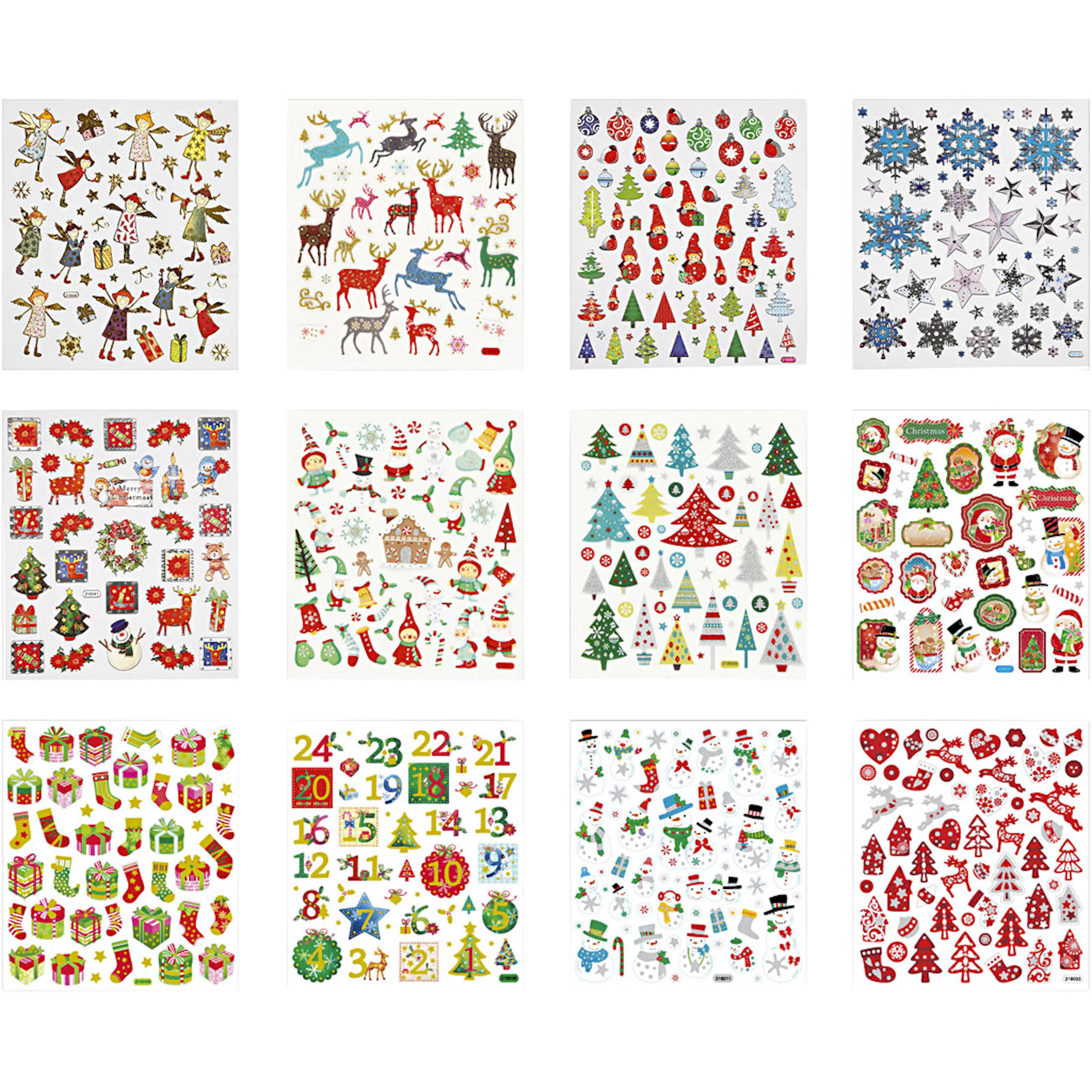 Klistremerker Creativ Company Jul 15x16,5 cm 12 Ark/1 Pk