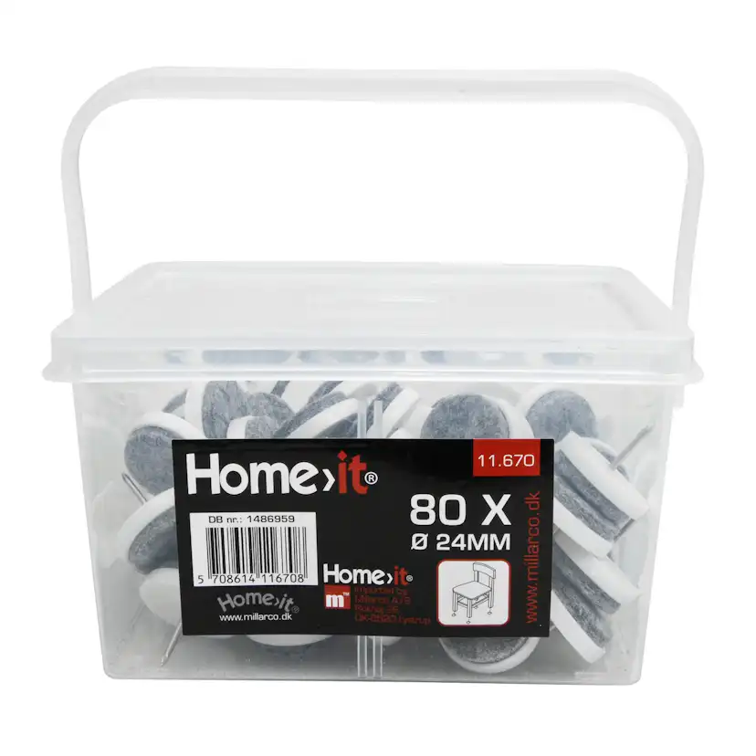 Glidesøm Home it med Filt Ø24 mm 80 stk i Boks
