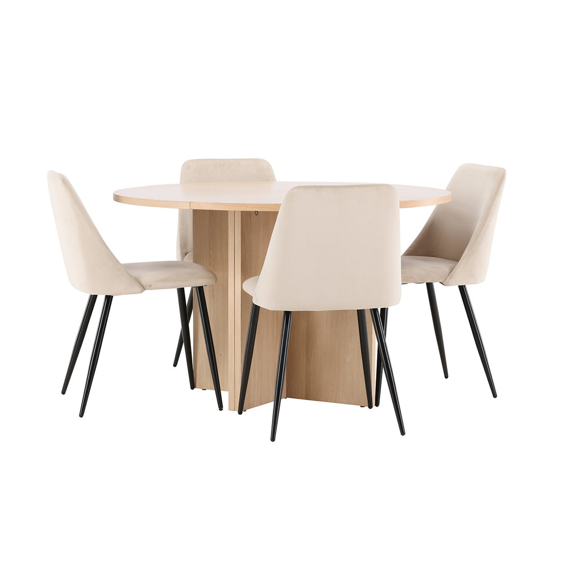 Spisegruppe Venture Home Strada Ø120 cm med 4st Night Spisestoler