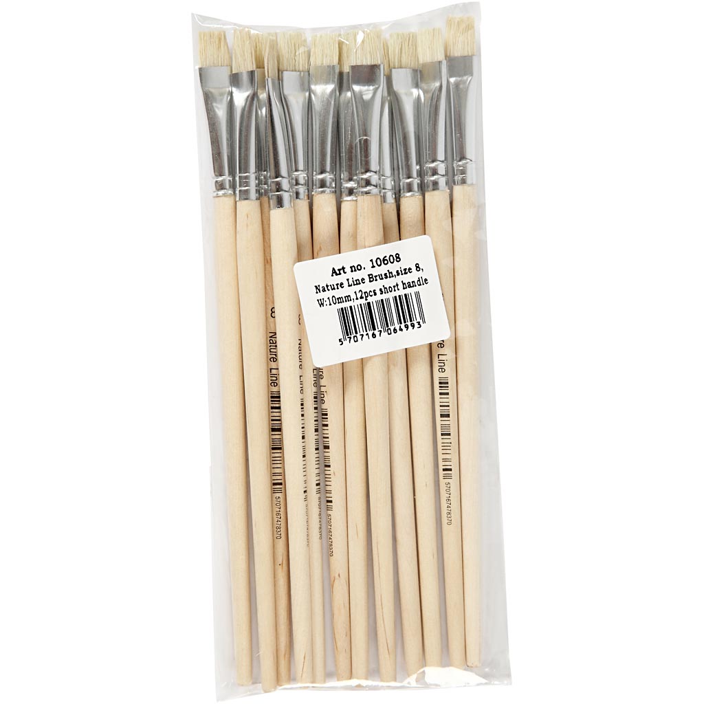 Pensler Creativ Company Natur Line Nr 8 10 mm Korte Skaft 12 Stk/1 Pk