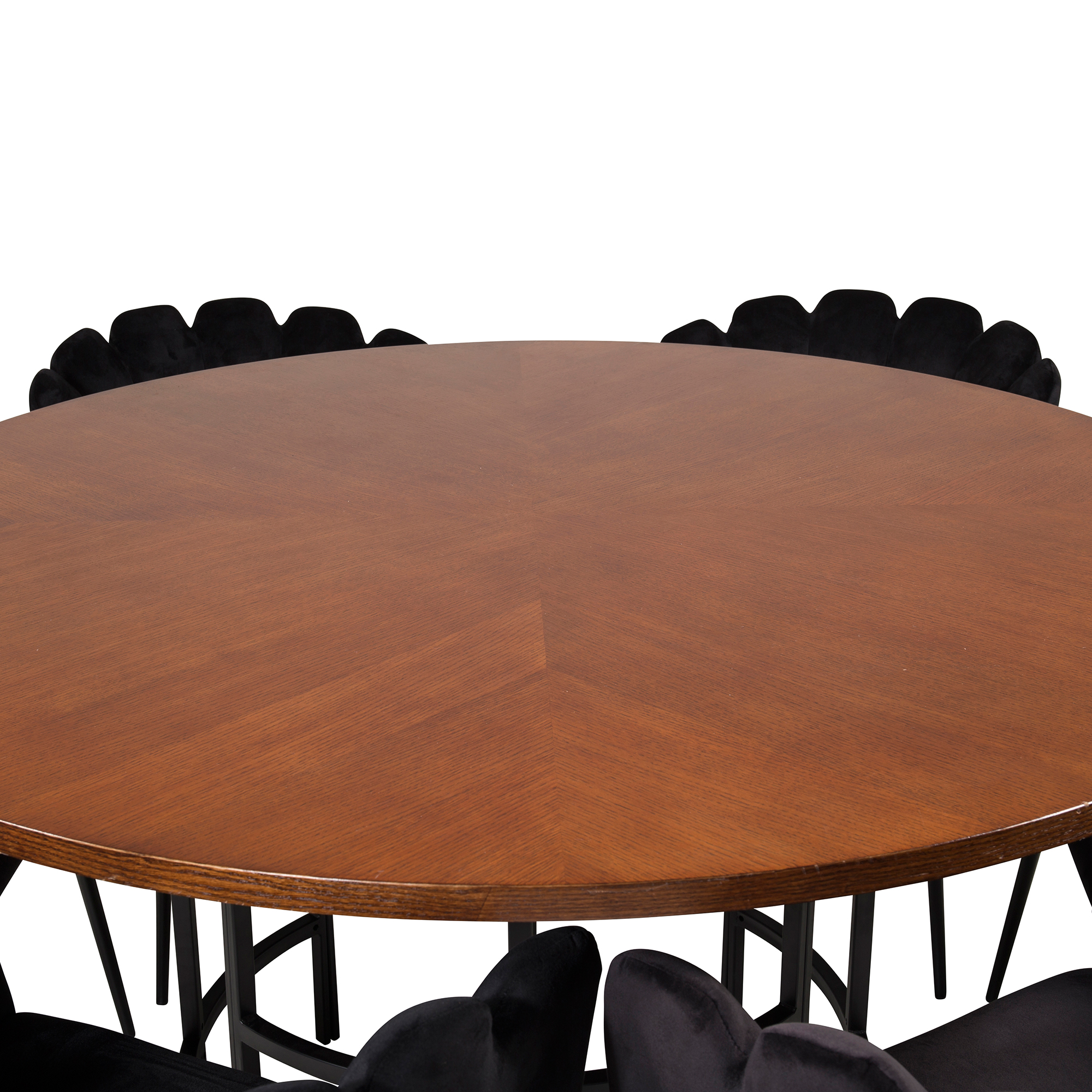 Spisegruppe furniture/fashion Copenhagen med 6 Sorte Limhamn Stoler