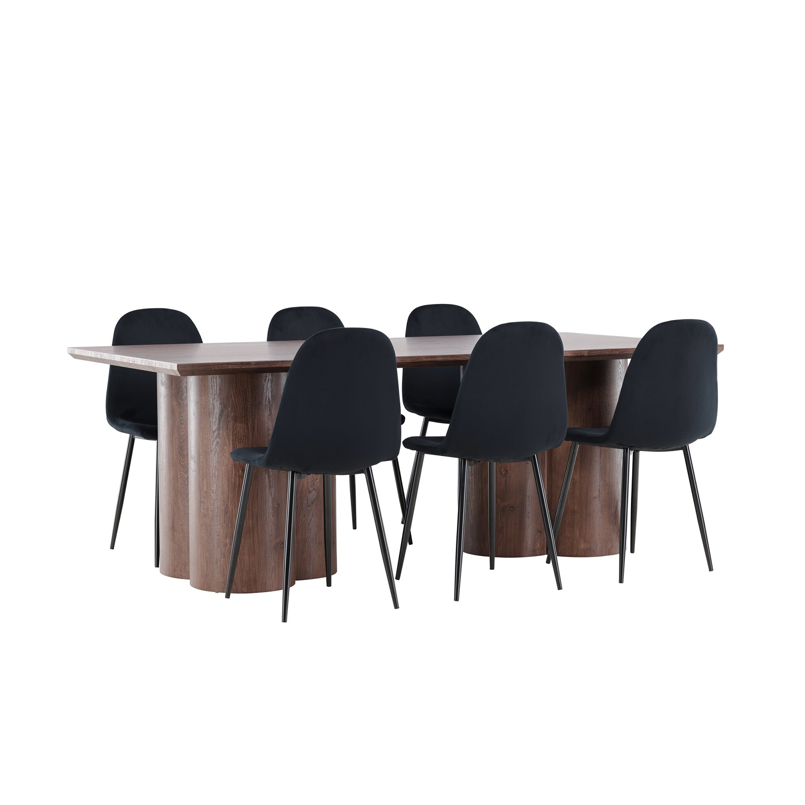 Spisegruppe Venture Home Olivia 210 med 6 stk Polar Stoler Fløyel