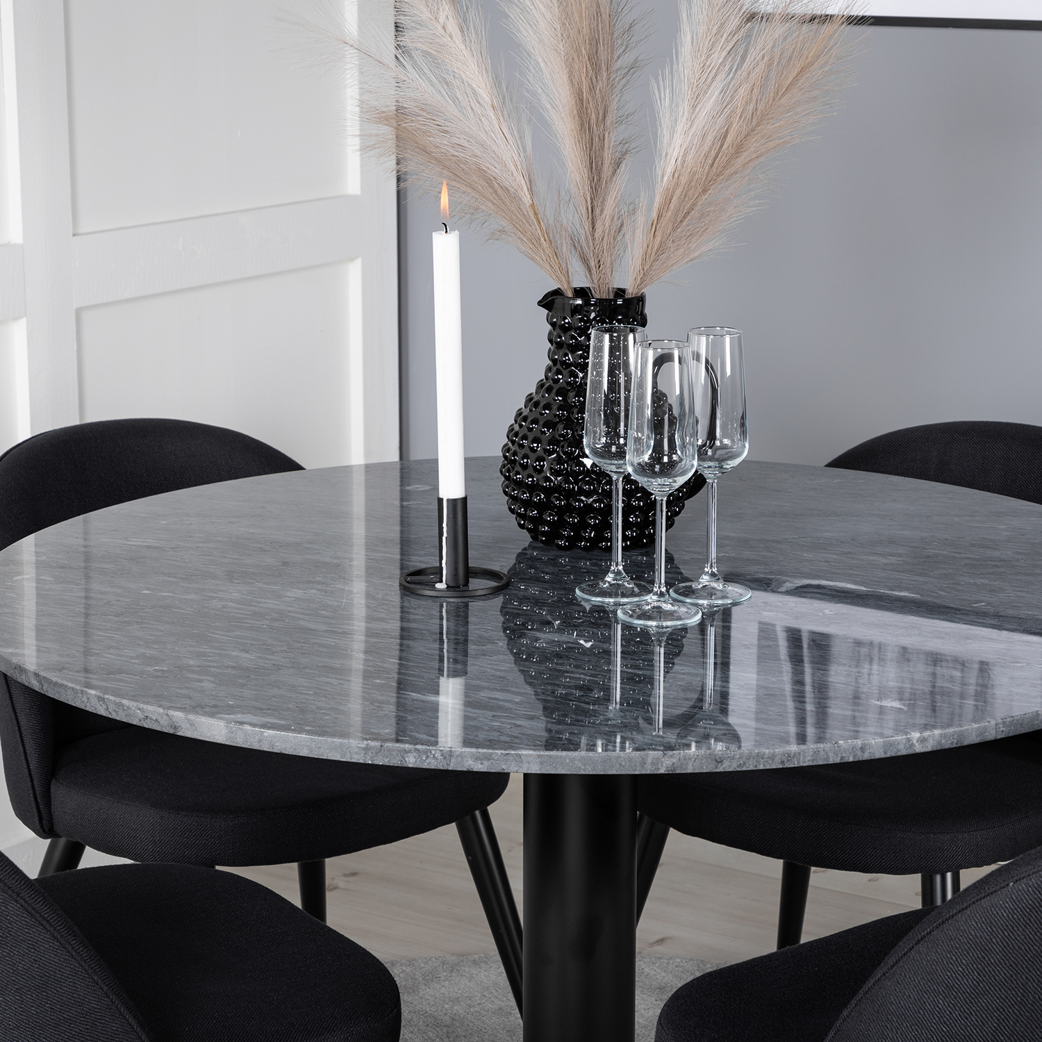 Spisegruppe Venture Home Estelle med 4 Valentina Stoler Polyester