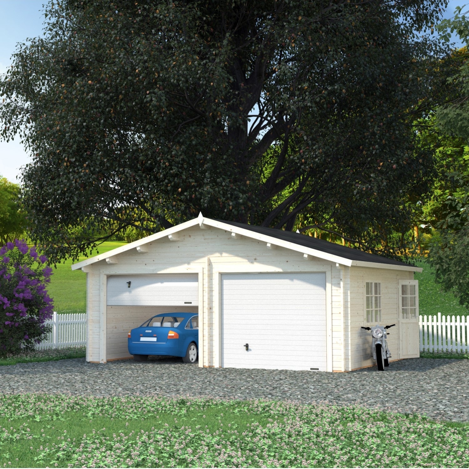 Garasjebod Palmako Roger 28,4 m2 med 2 Enkle Leddporter