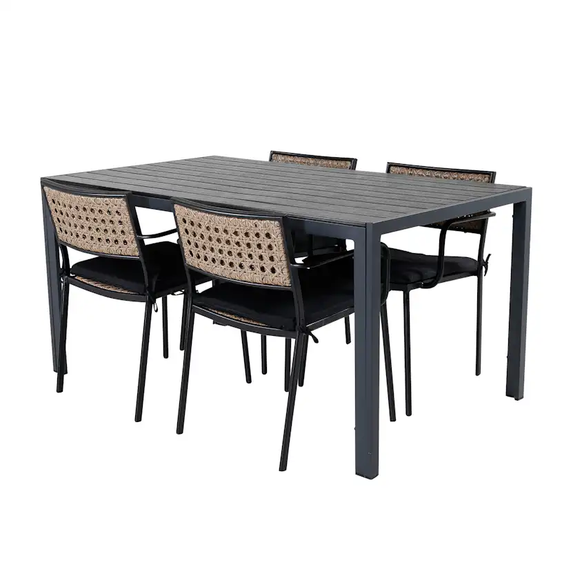 Spisegruppe Venture Home Bundy med 4 Poda Stoler