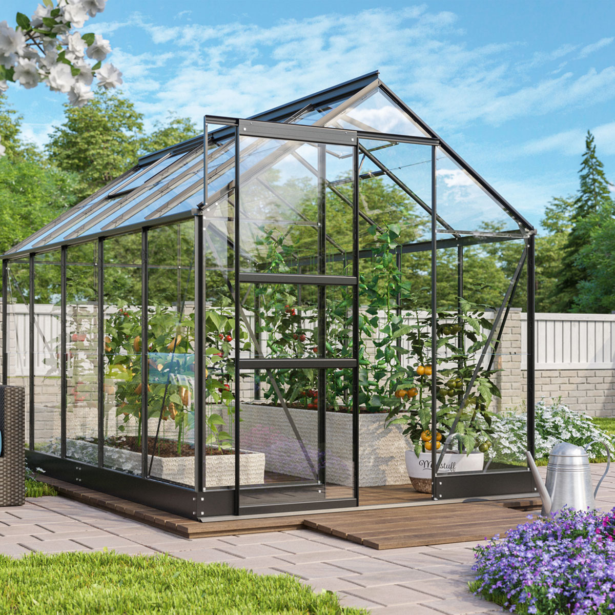 Drivhus Vitavia Apollo Aluminium med Sokkel