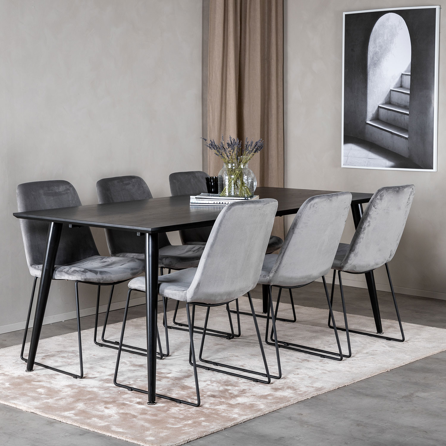 Spisegruppe Venture Home Dipp med 6 Muce Stoler