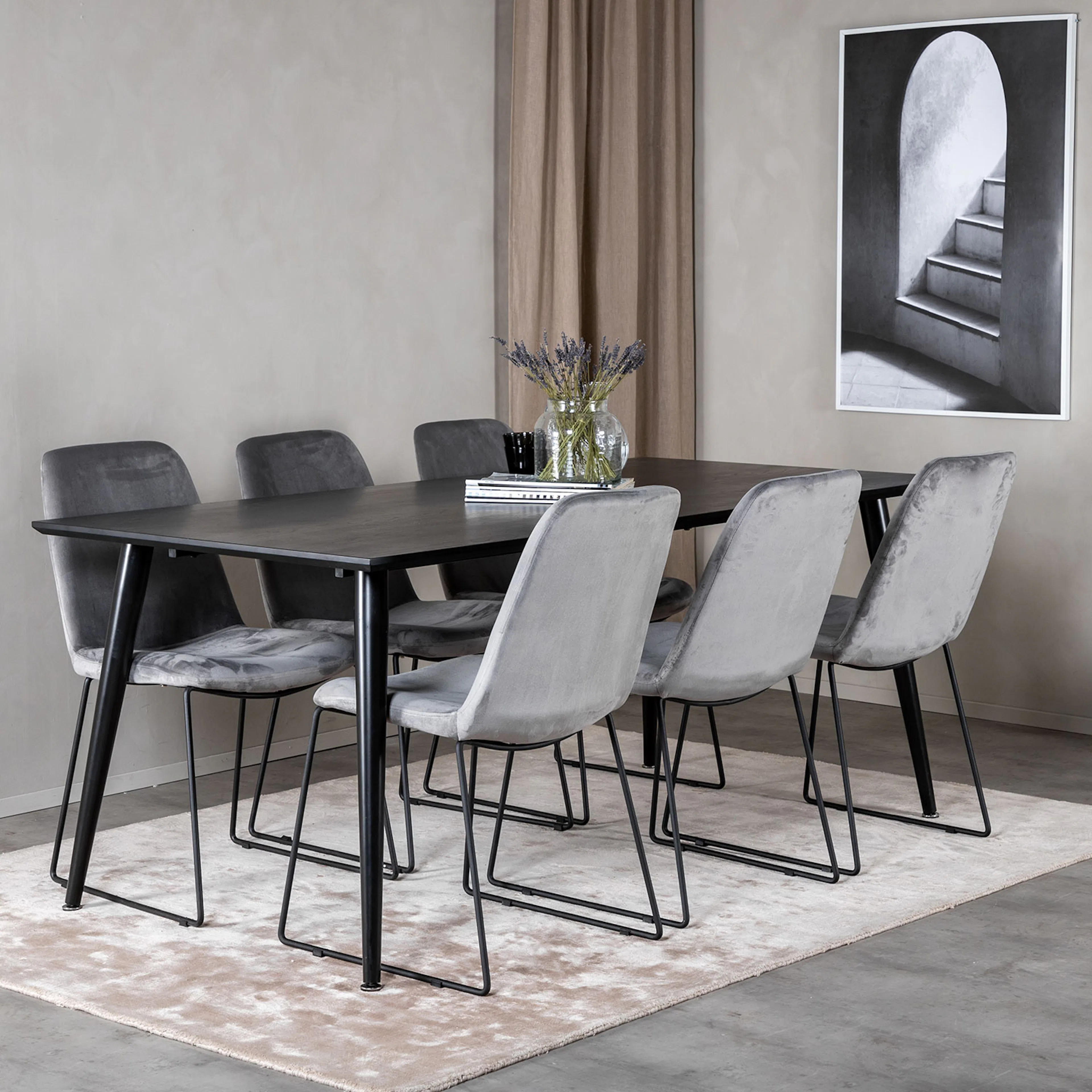 Spisegruppe Venture Home Dipp med 6 Muce Stoler