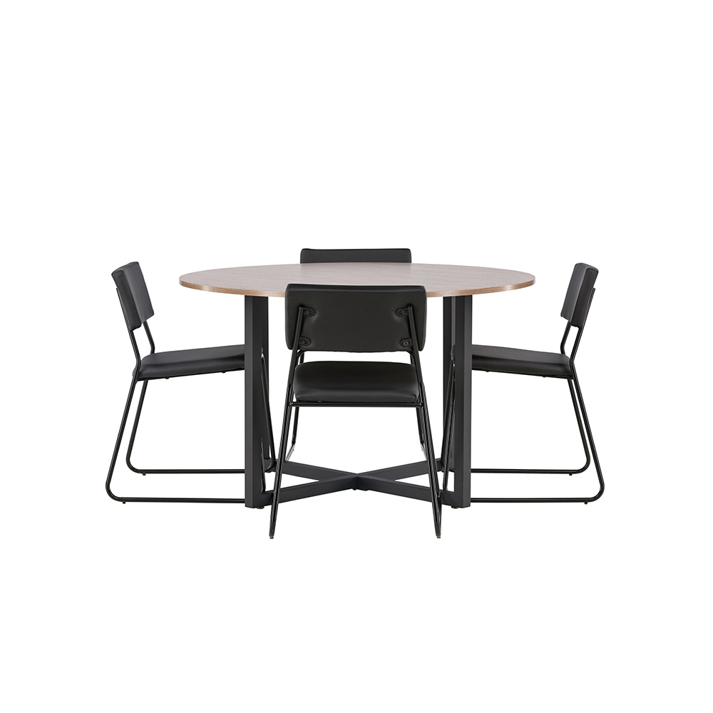 Spisegruppe Venture Home Durango Ø 120 cm med 4 Kenth Stoler