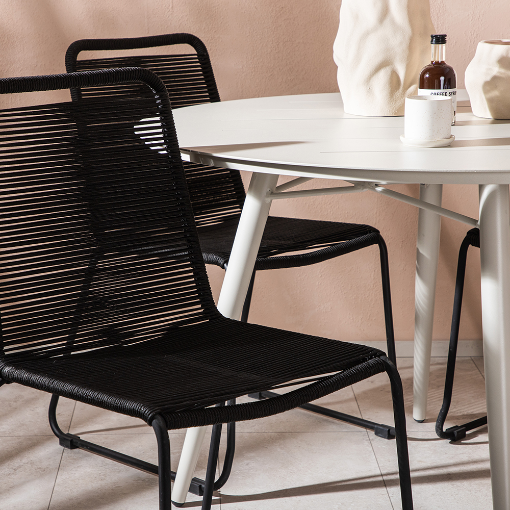 Spisegruppe Venture Home Lina Ø120 cm med 4 Lindos Stoler