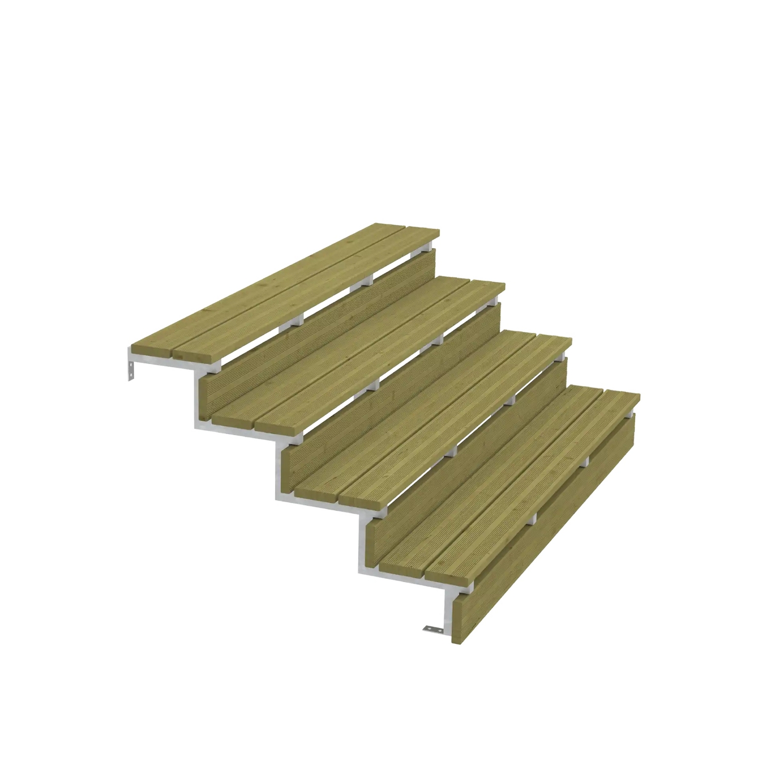 Terrassetrapp PLUS Stål/Tre Trinndybde 25 cm B180