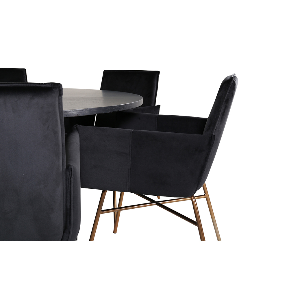 Spisegruppe furniture/fashion Copenhagen Ø140 cm med 6 Petra Stoler