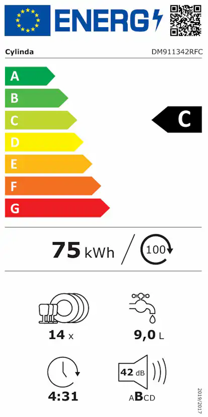 Oppvaskmaskin Cylinda DM911342RFC