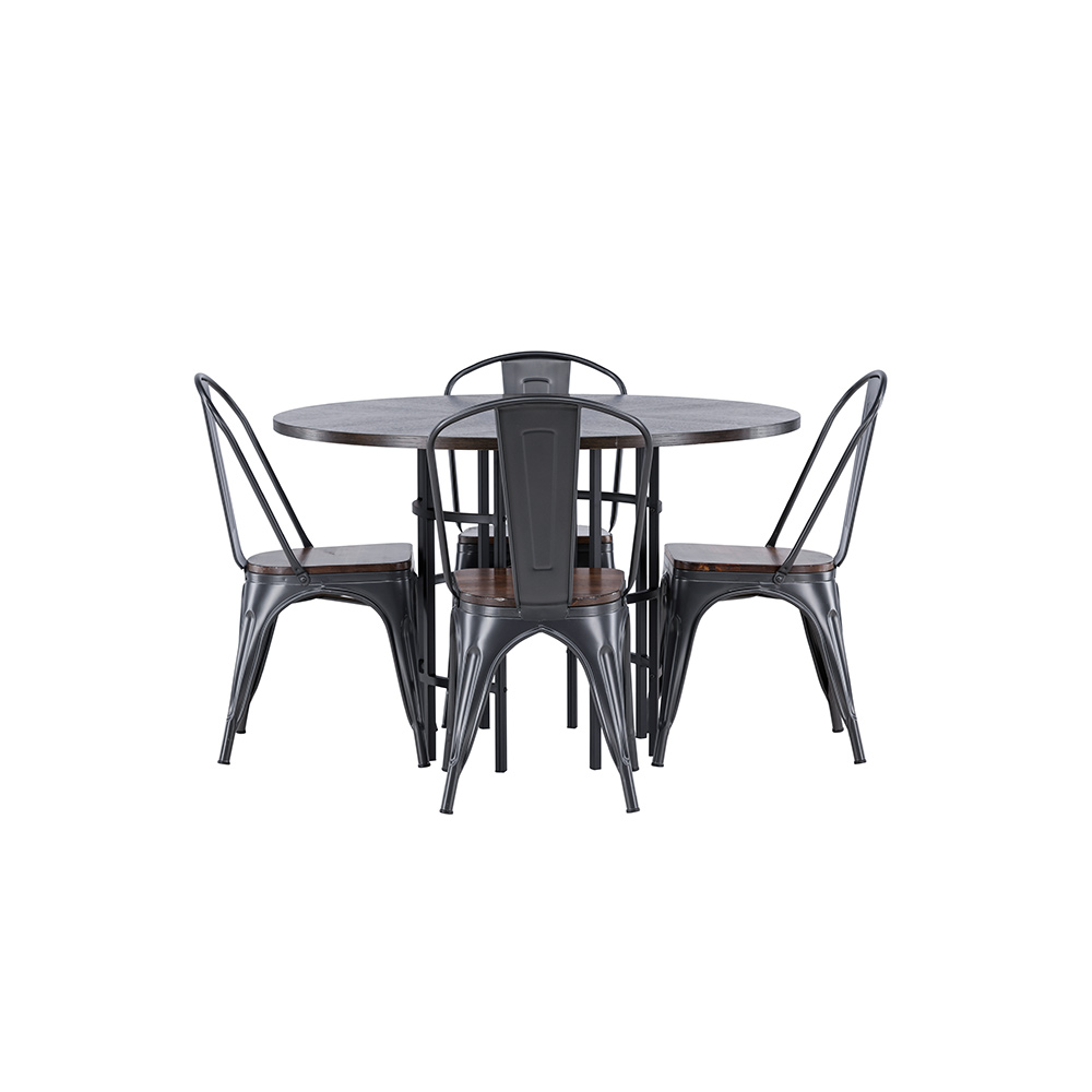 Spisegruppe Venture Home Copenhagen Ø 115 cm med 4 Tempe Stoler