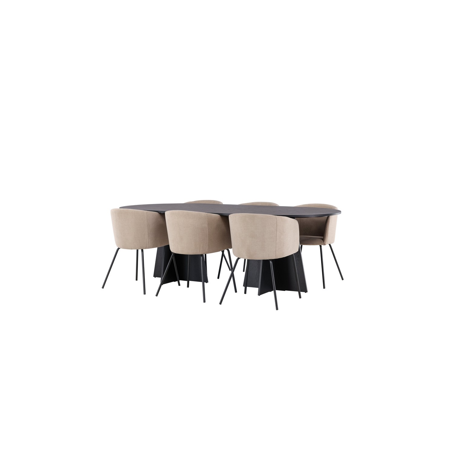 Spisegruppe Venture Home Bootcut Oval med 6 Berit Stoler