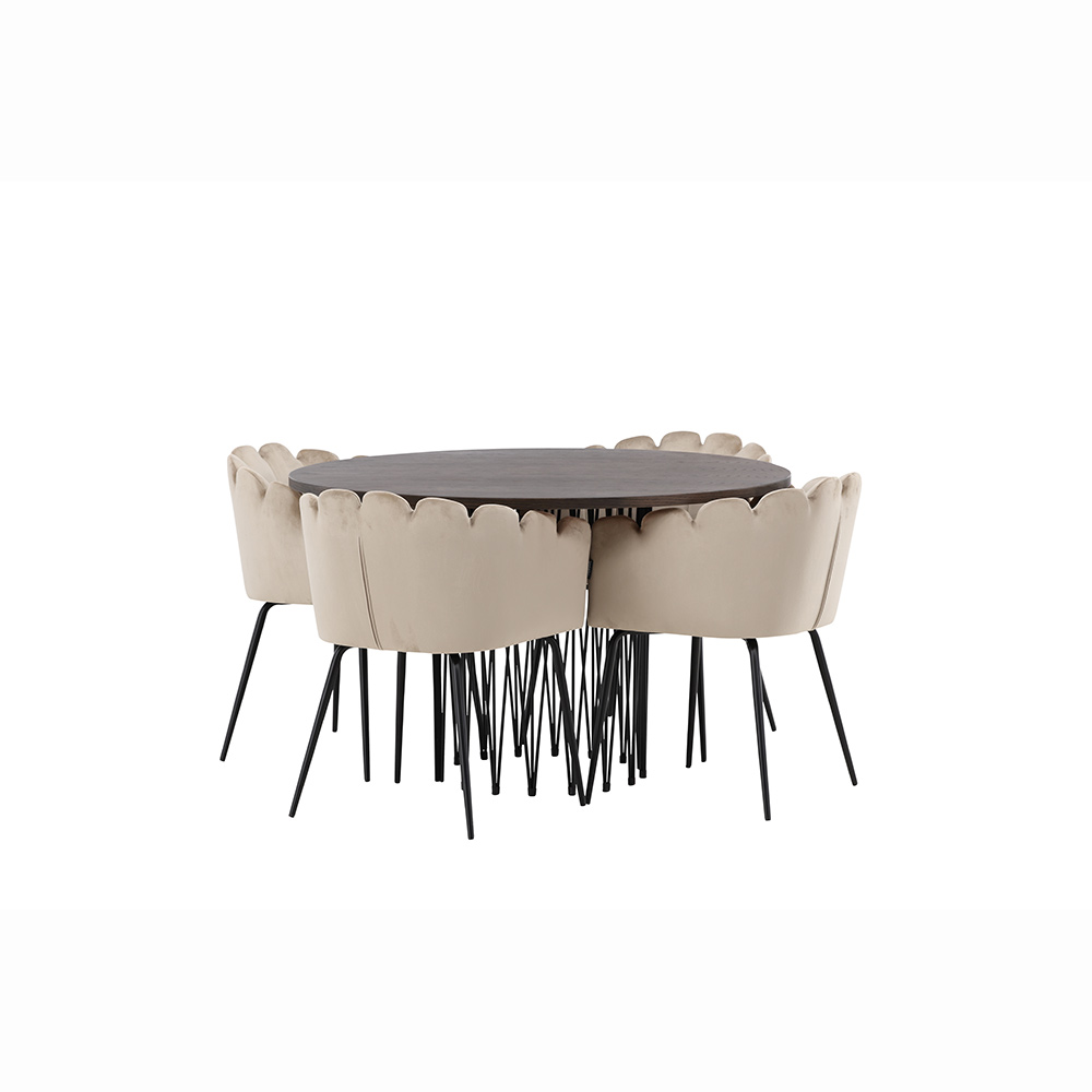 Spisegruppe furniture/fashion Stone med 4 Limhamn Stoler Rundt