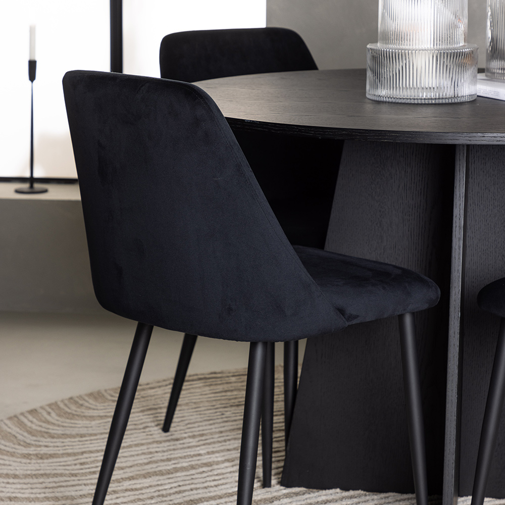 Spisegruppe Venture Home Bootcut Ø110 cm med 4 stk Night Stoler