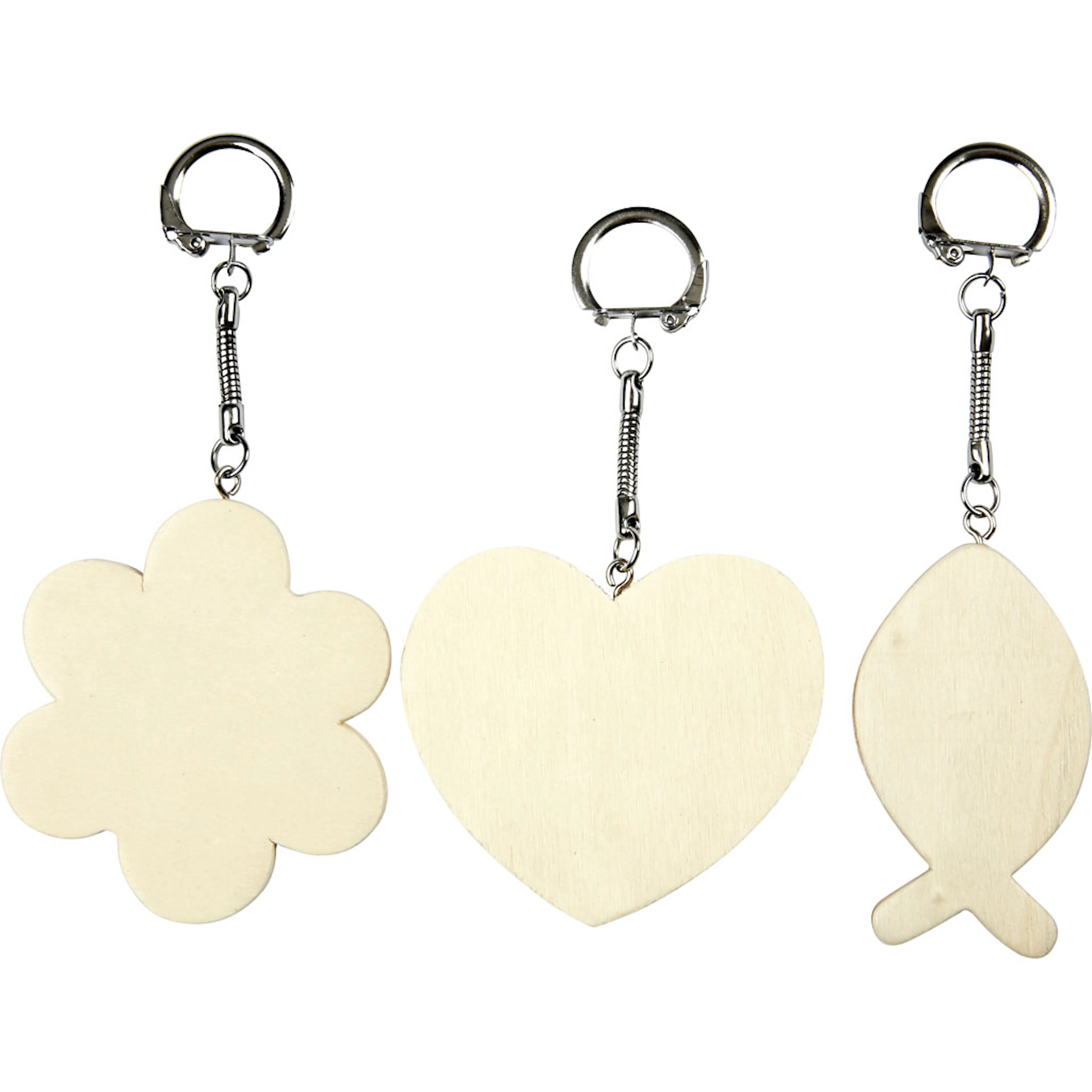 Nøkkelring Creativ Company med Treskilt Str 6-7 cm 1 Pk