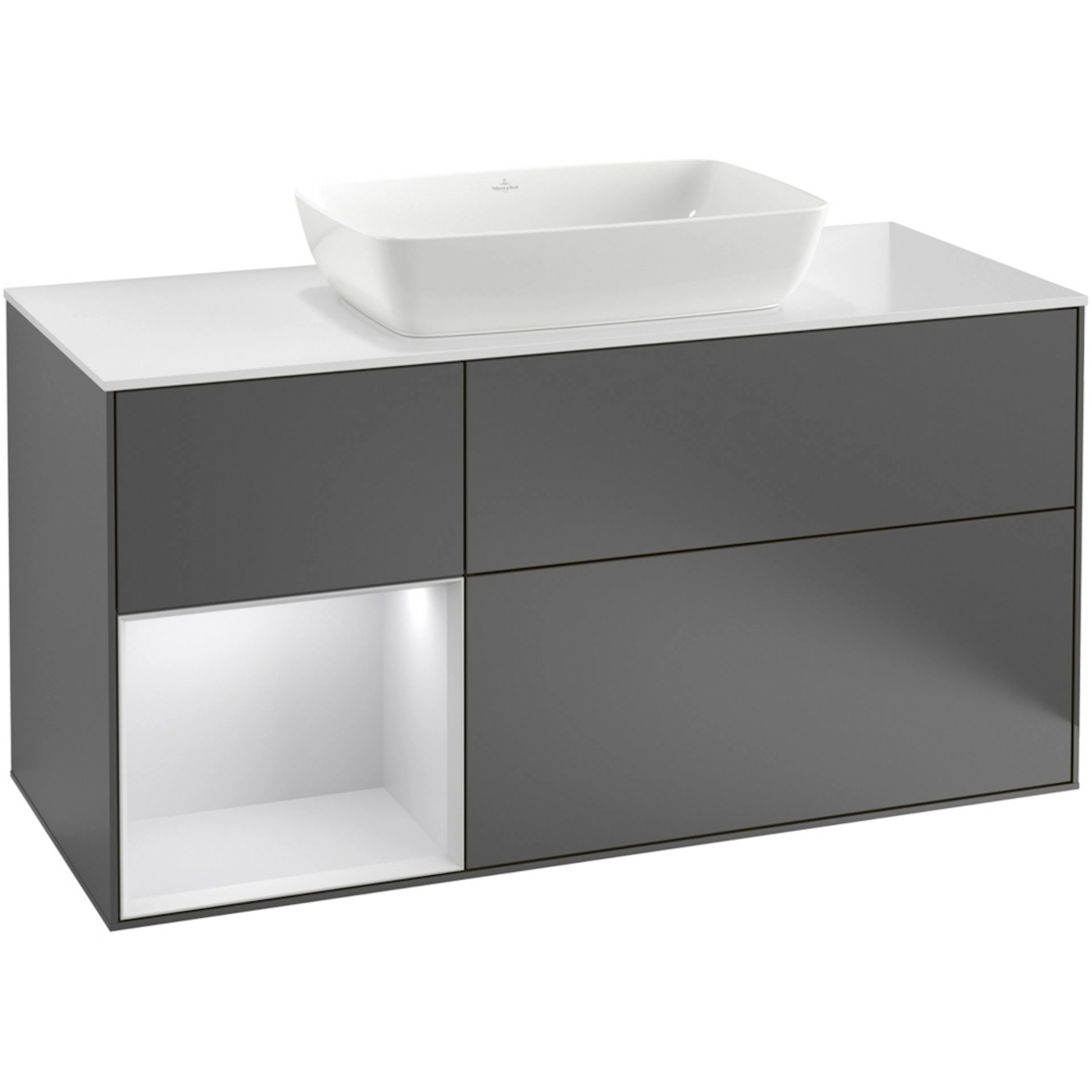 Tvättställsskåp Villeroy & Boch Finion med 3 Lådor Hylla och Bänkskiva för Fristående Tvättställ från Artis & Collaro