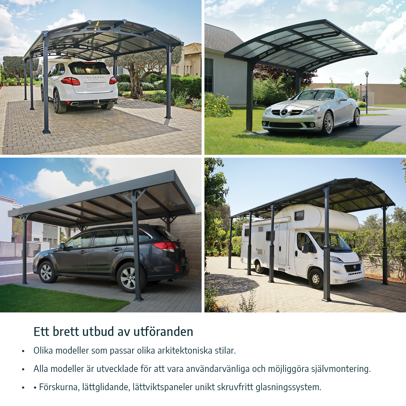 Carport Canopia by Palram Sydney i Metall Dobbel Bue 6x6 m Sort