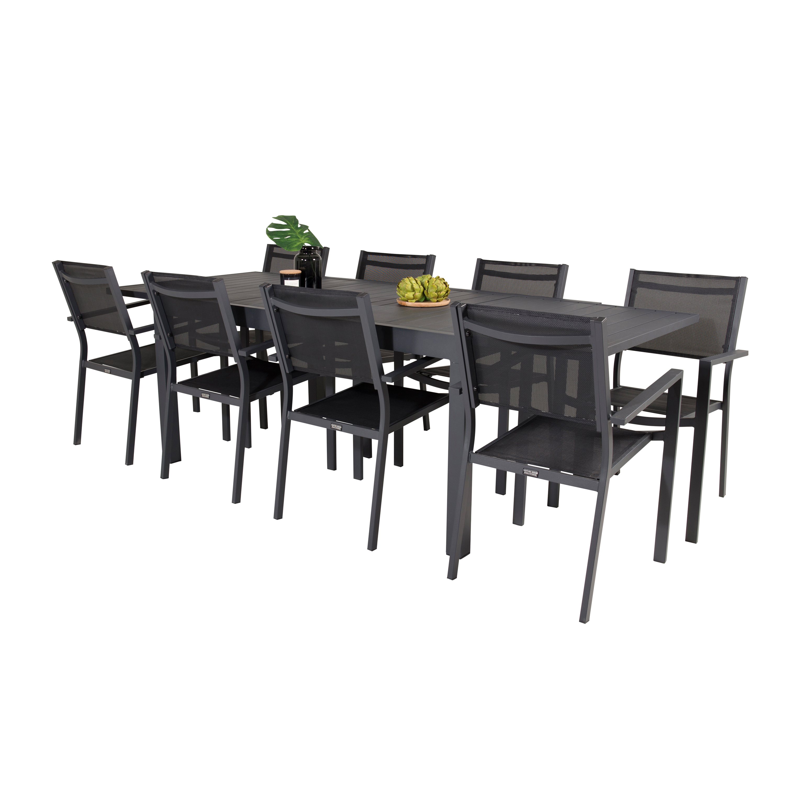 Spisegruppe Venture Home Madrid 160/240 med 8 Copacabana Spisestoler